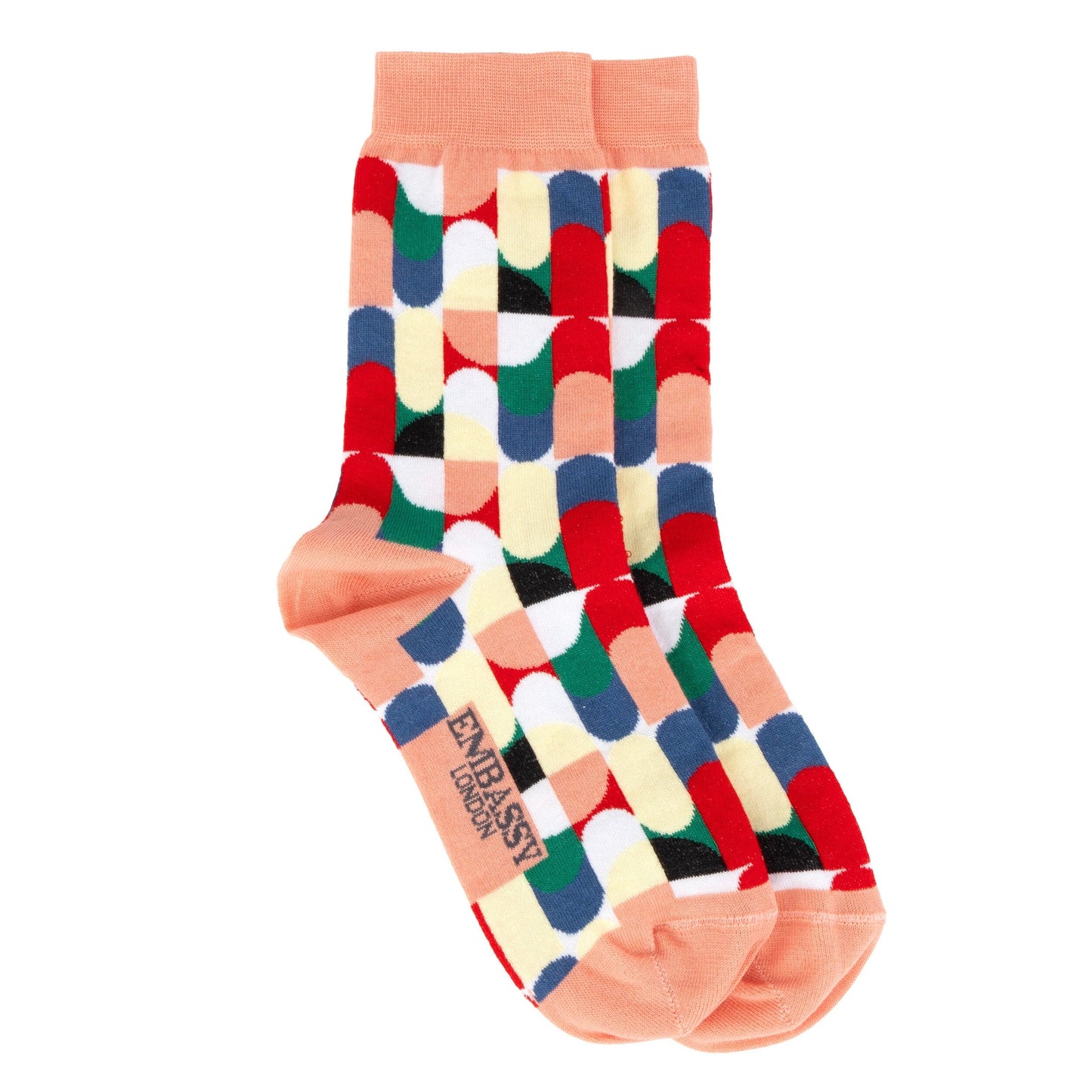 Socktopus - Pink Mix Pastel - Women's 3 pack cotton crew socks size UK 3 to 7 in pink mix Womens Socks Embassy London