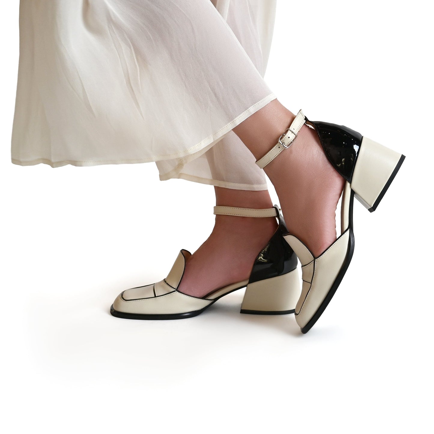 Mayfair - Cream & Black Womens Heels Embassy London