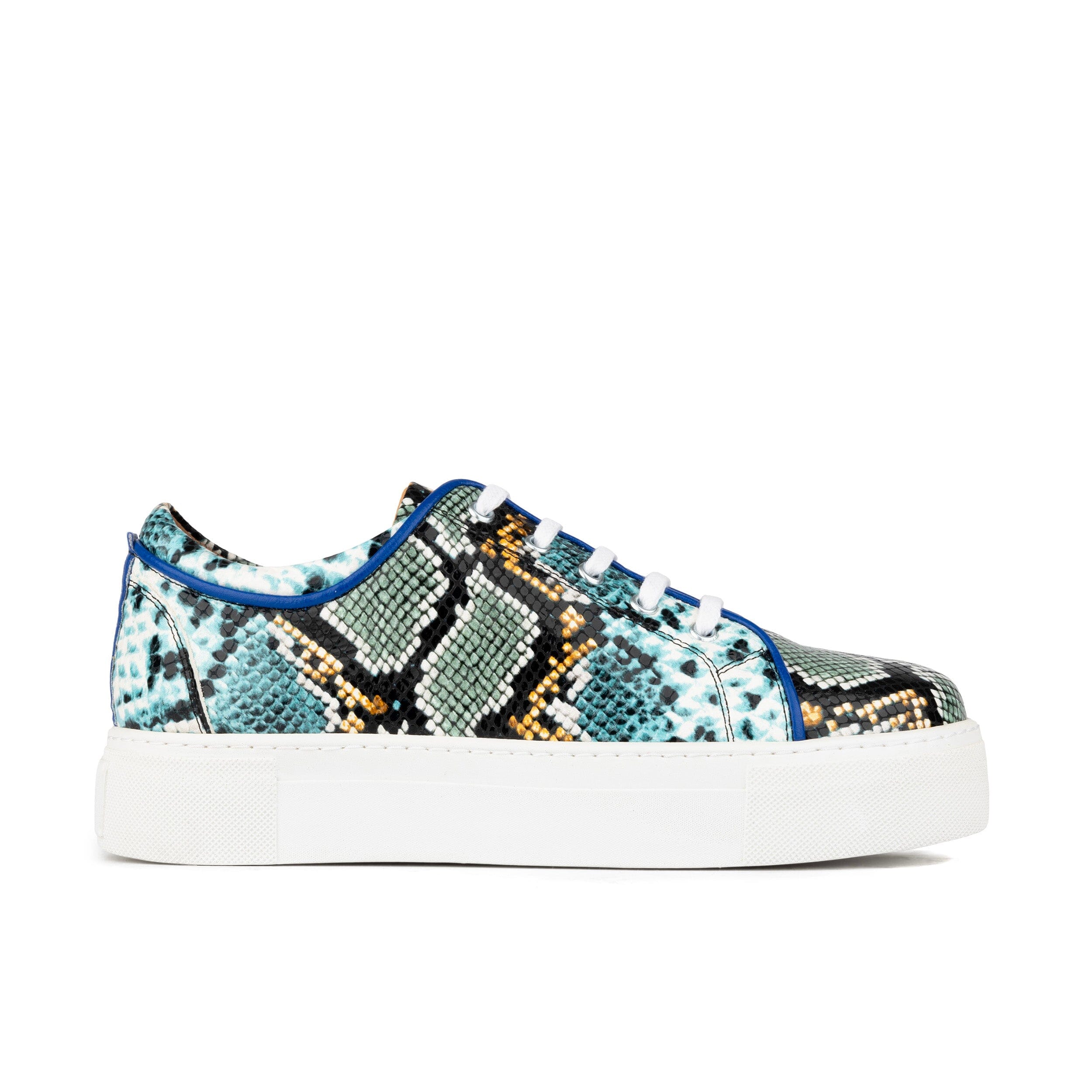 Liloa Snake Leather Sneakers (Pale Blue)
