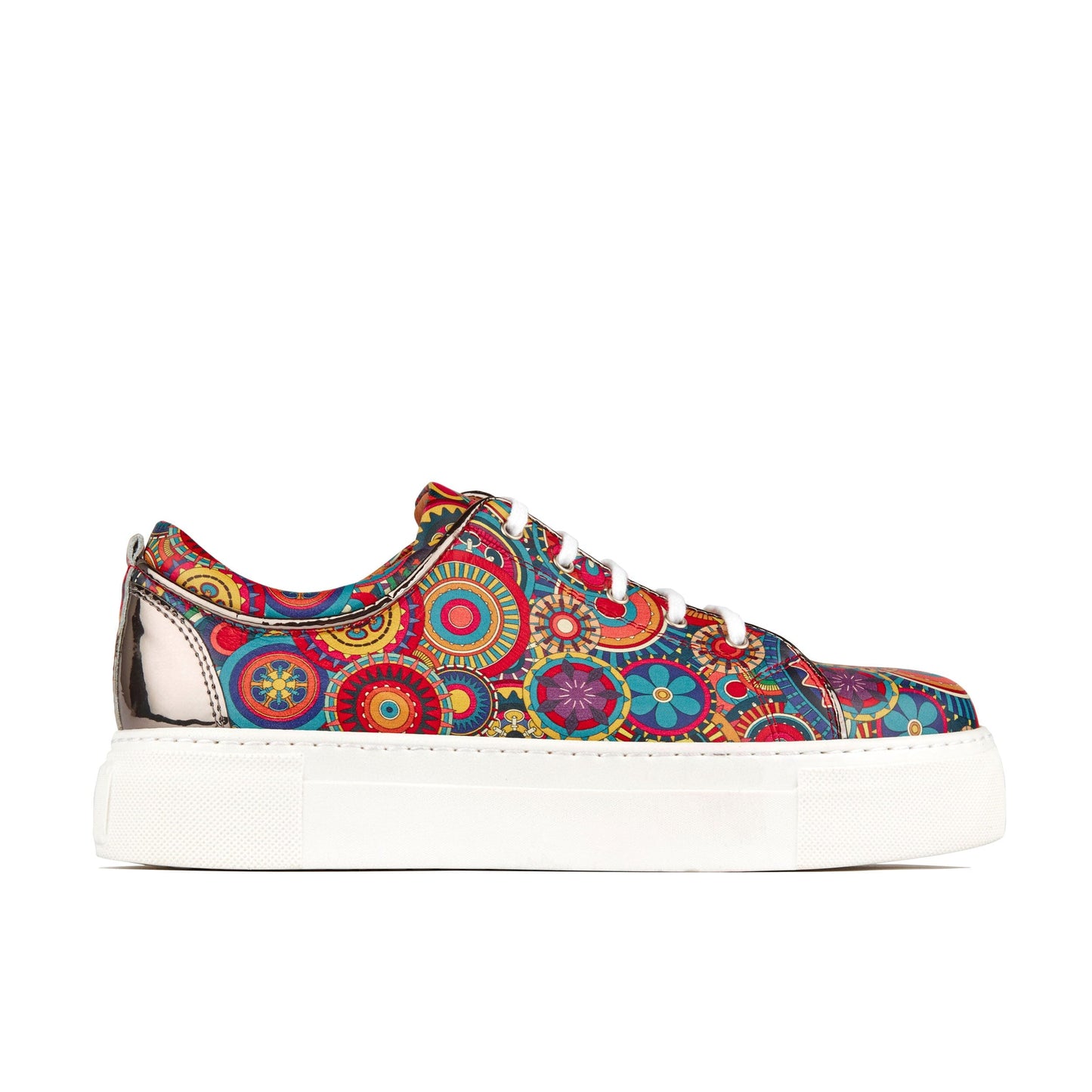 Camila - Silver & Signature Print Womens Trainers Embassy London