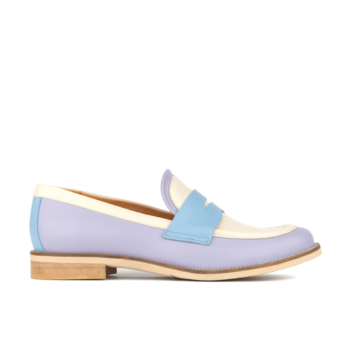 Kay - Blue & White Pastel Womens Loafers Embassy London