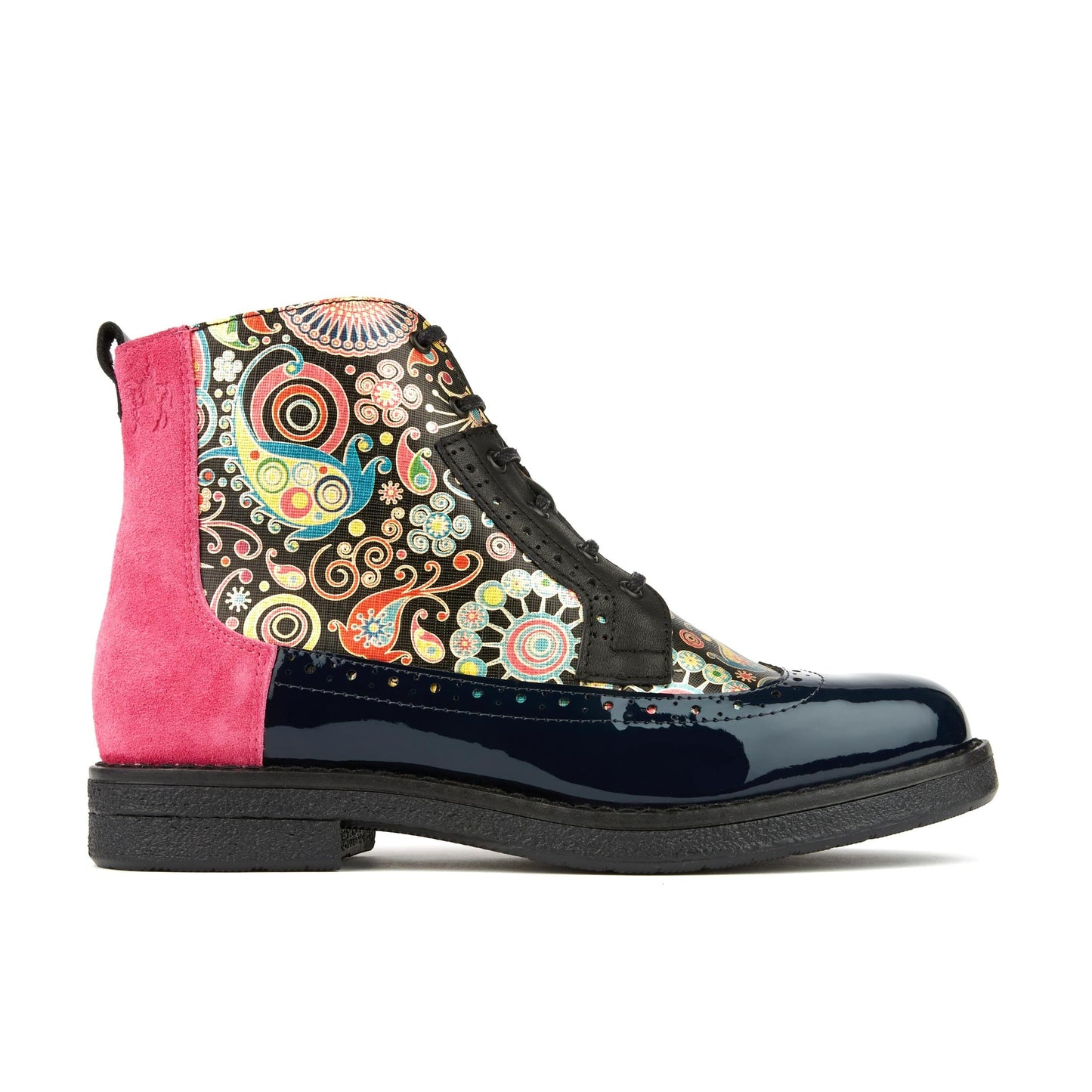 Hatter - Navy Pink Ankle Boots Embassy London