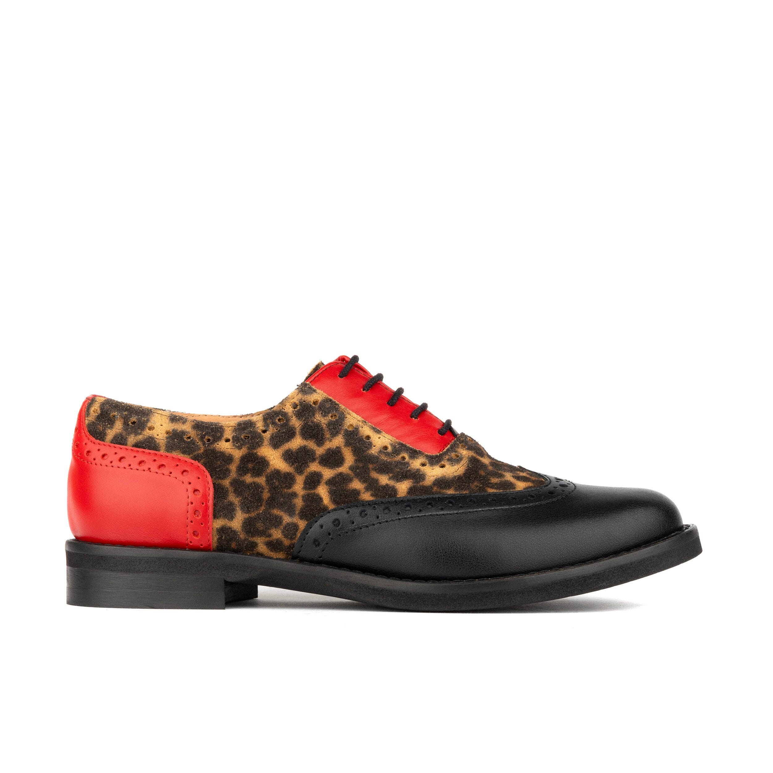 Brogues Shoes Leopard Print Brogues Uk Vivienne Leopard Red Womens