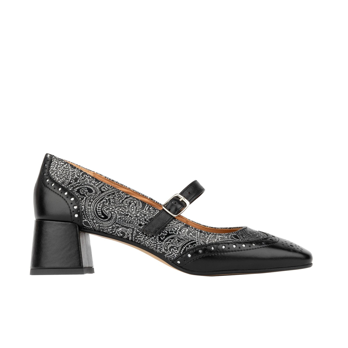 Mary Jane - Black Silver Womens Heels Embassy London
