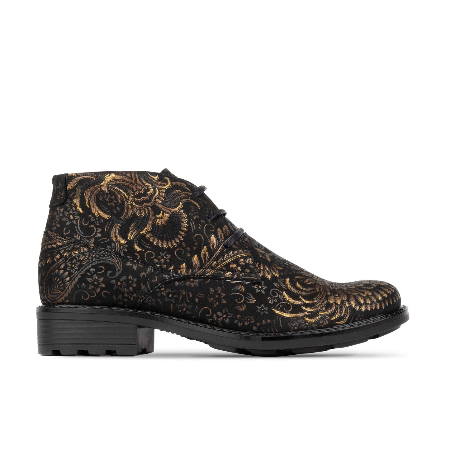 Laviva - Black & Gold Womens Ankle Boots Embassy London