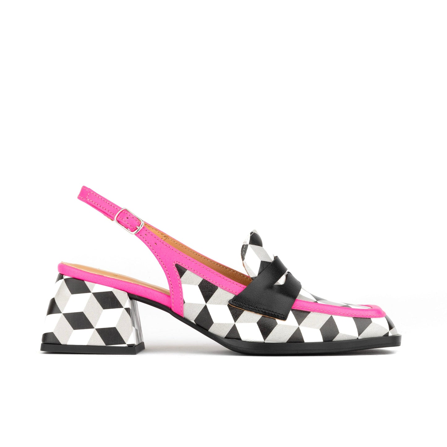 Diana - Black & White Cubics Womens Heels Embassy London