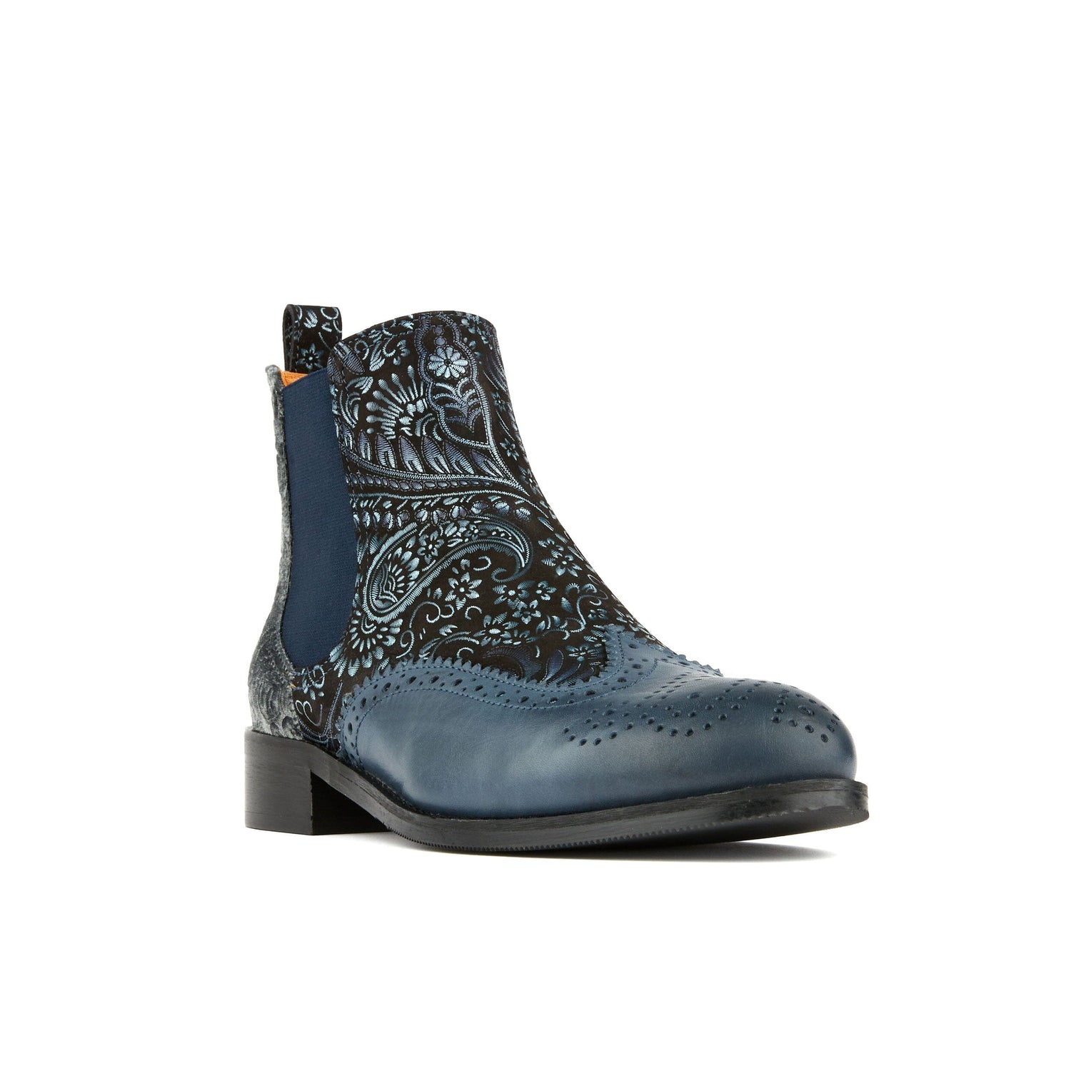 Mamacita - Silver Paisley & Black Womens Ankle Boots Embassy London