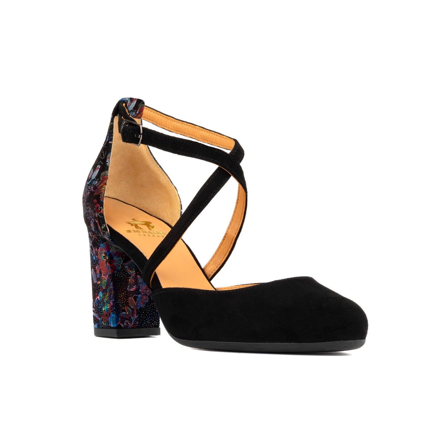 Kylie - Black Flower Womens Heels Embassy London