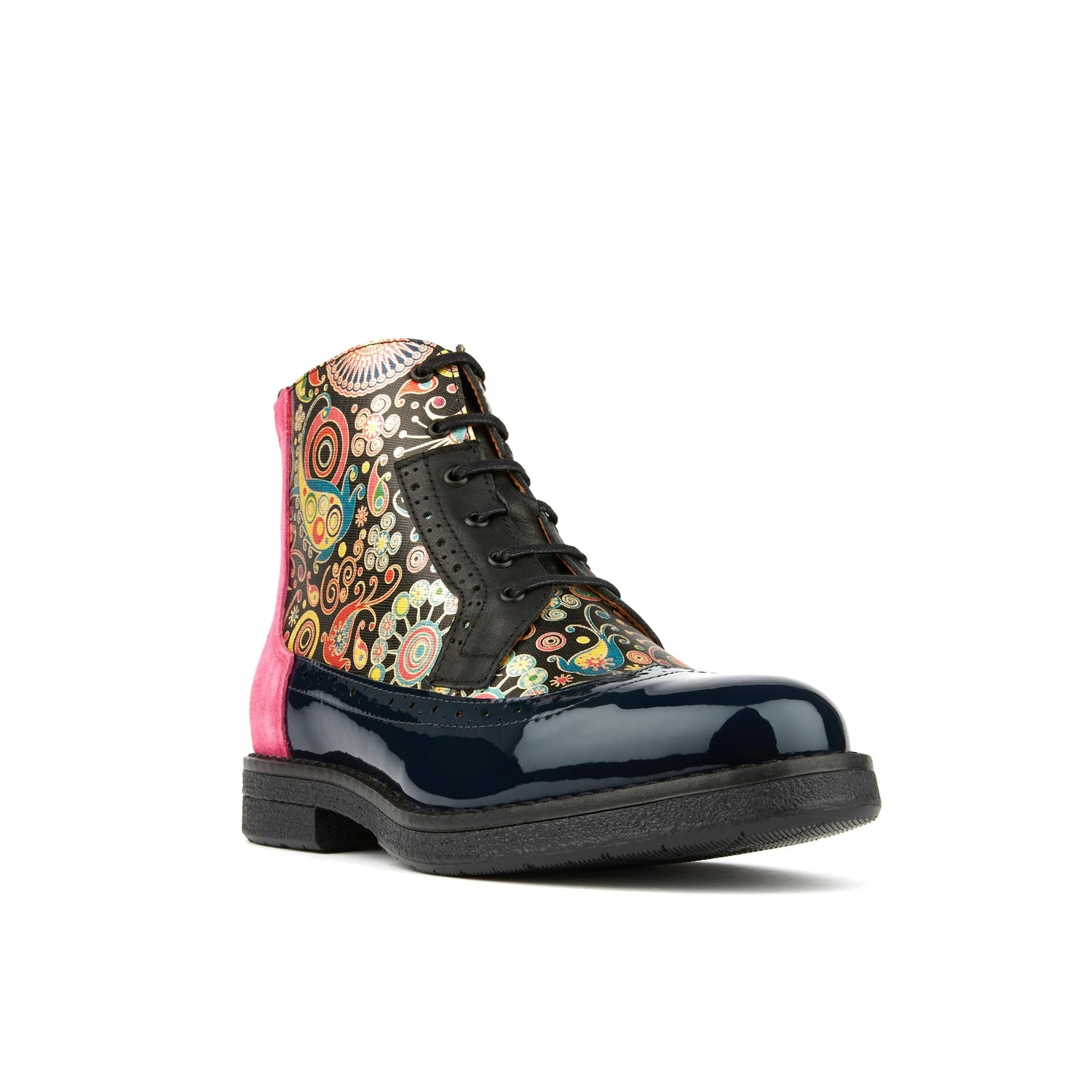 Hatter - Navy Pink Ankle Boots Embassy London