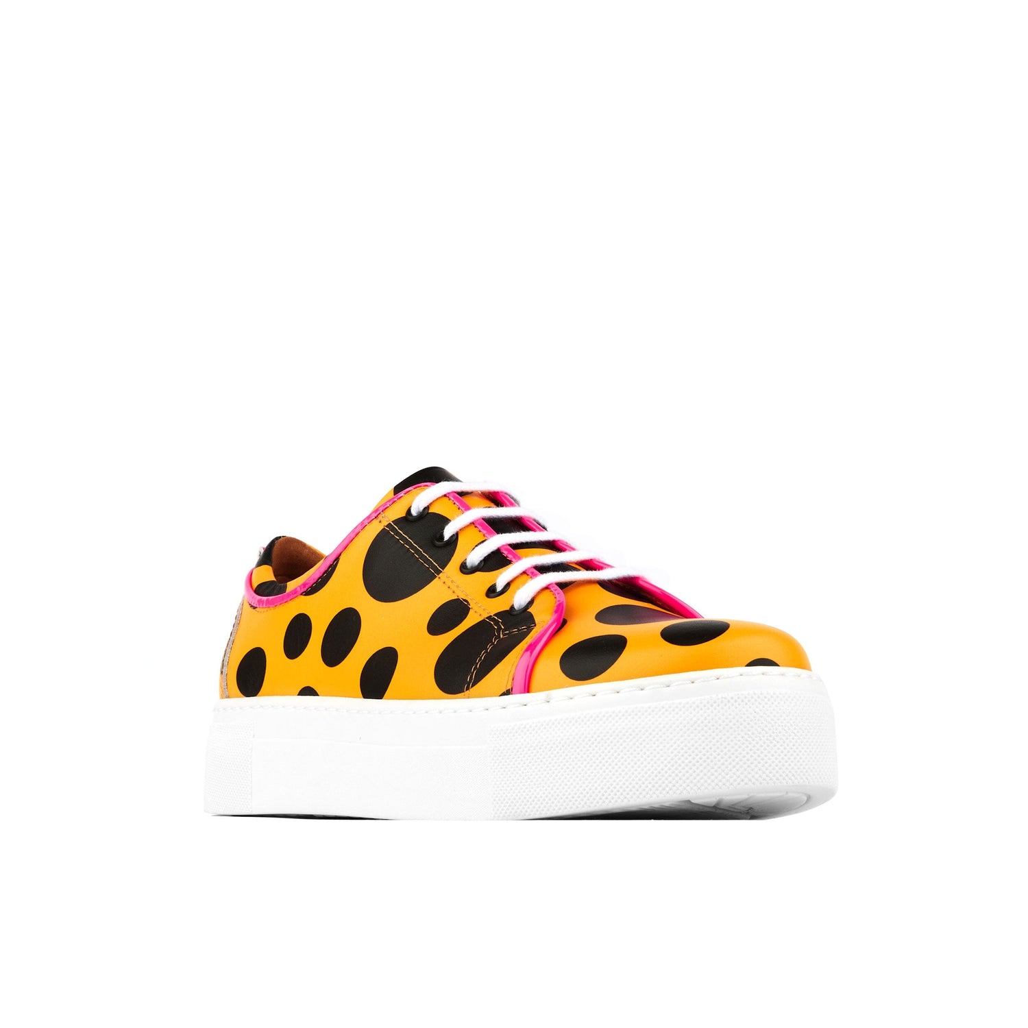 Camila - Orange & Black Polka Dot Womens Designer Sneakers Embassy London 