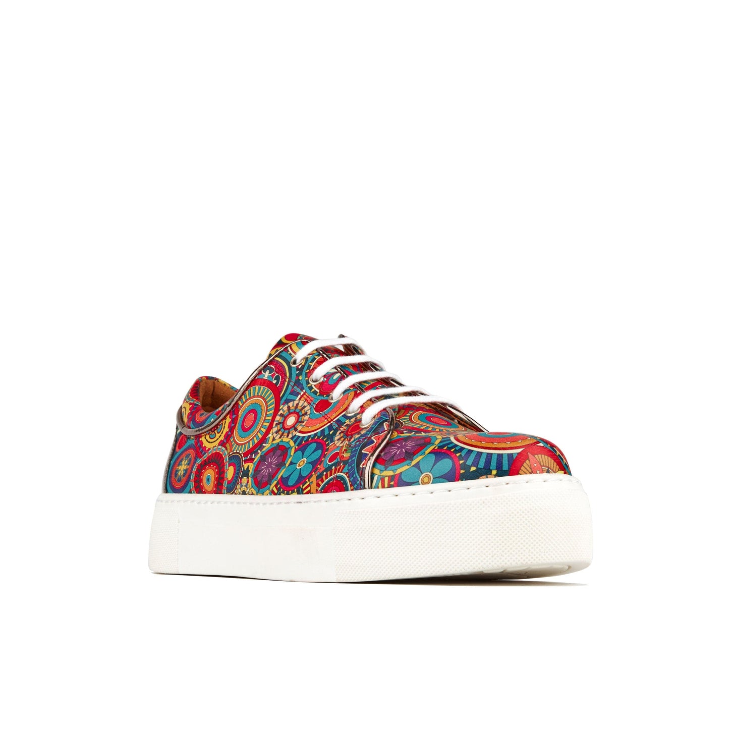 Camila - Silver & Signature Print Womens Trainers Embassy London