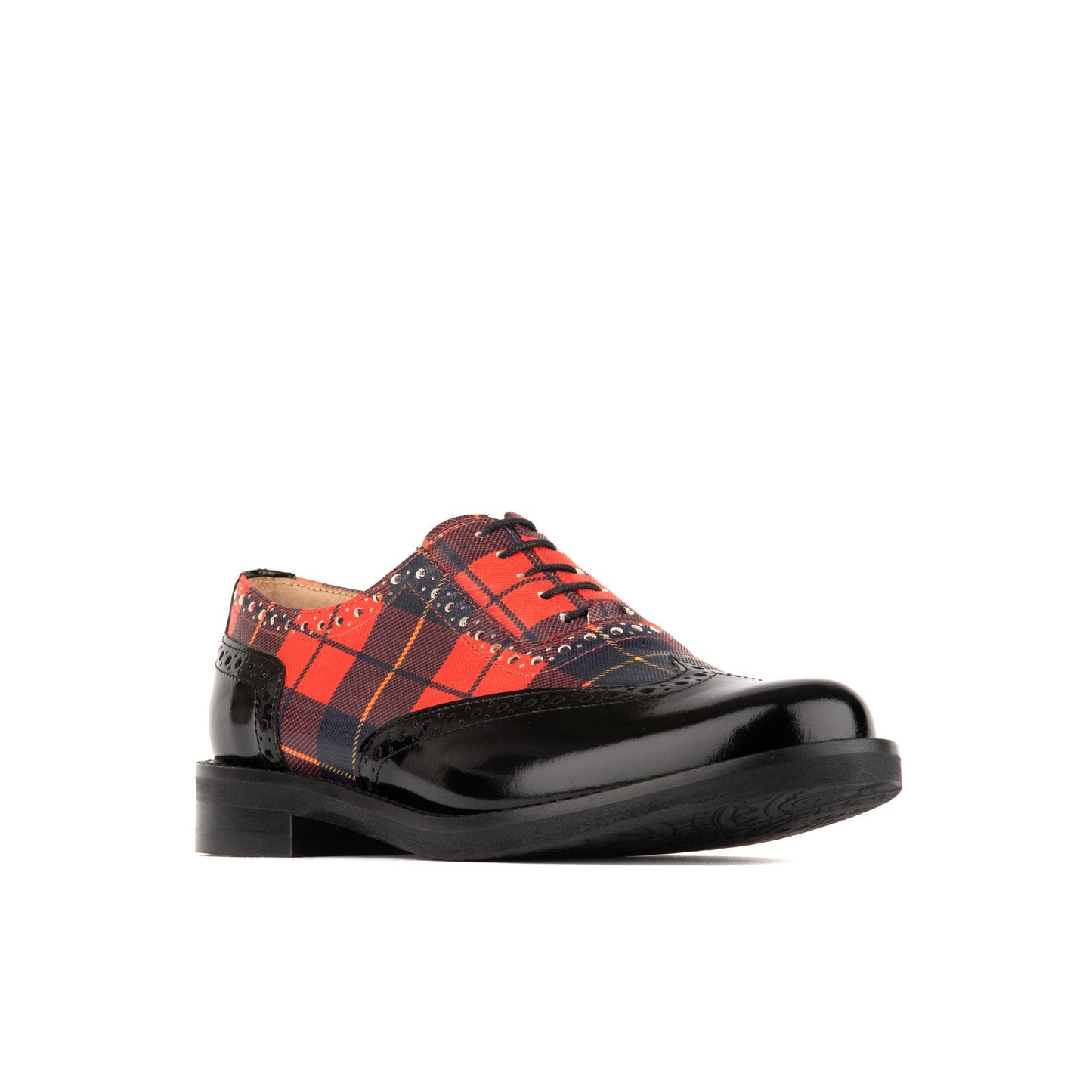 Vivienne - Black & Red Tartan Womens Shoes Embassy London
