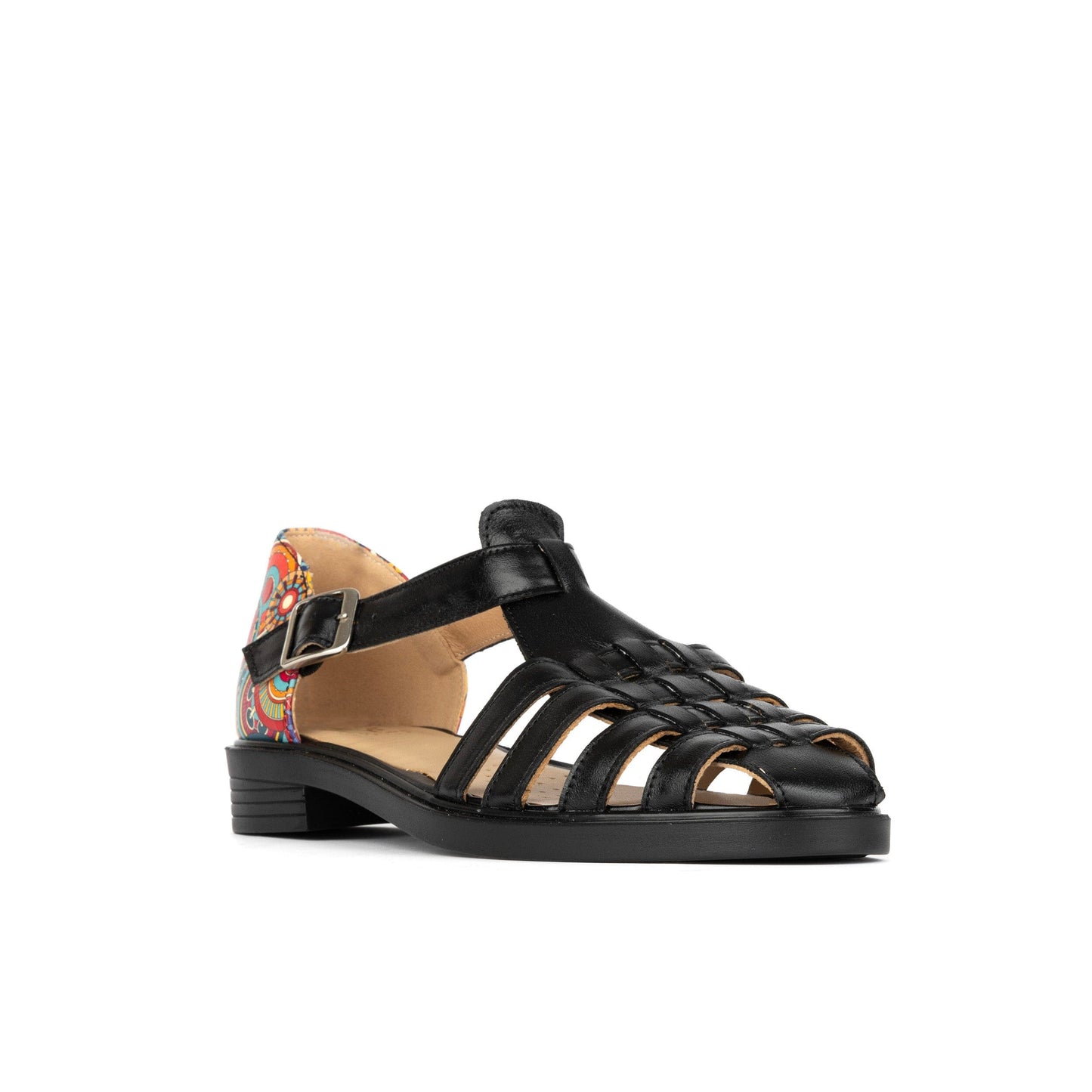 Sandy - Black & Signature Print Womens Sandals Embassy London
