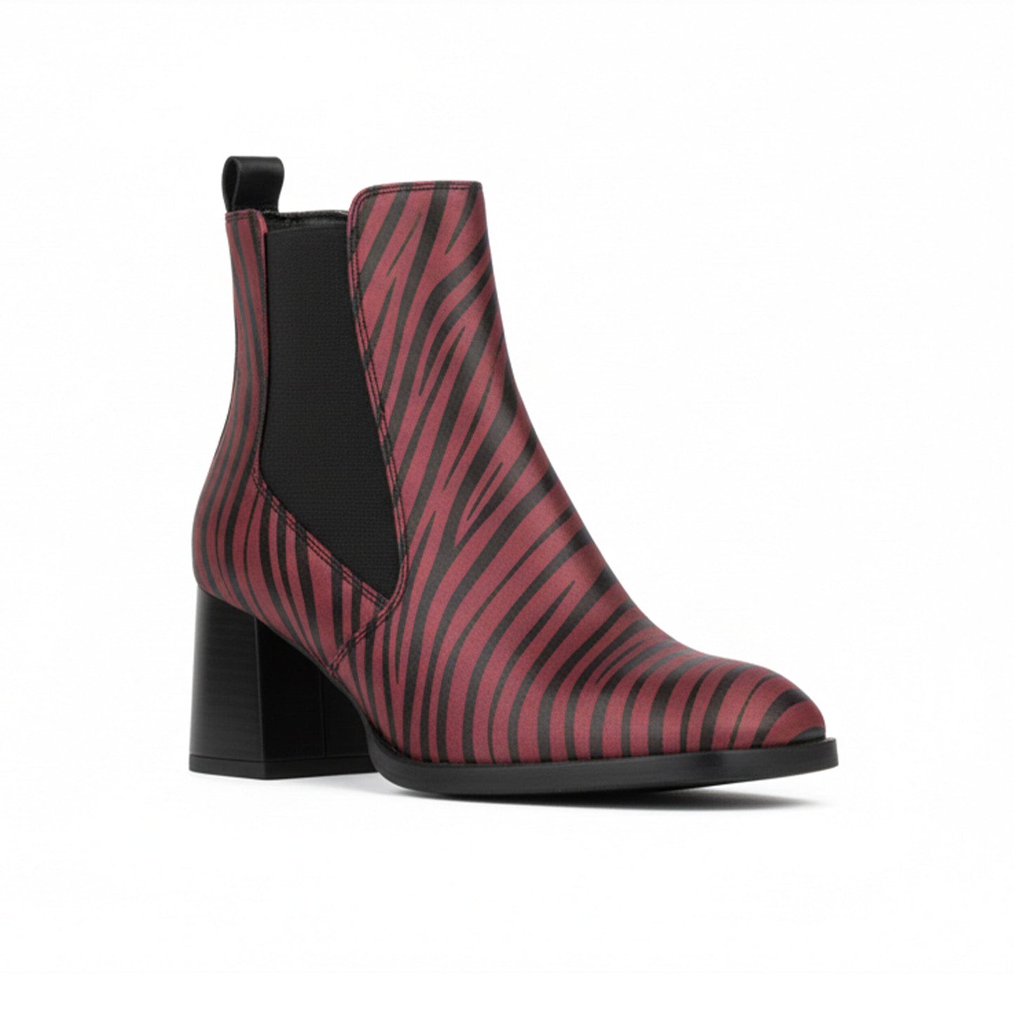 Claudia Mini - Burgundy & Black Womens Ankle Boots Embassy London