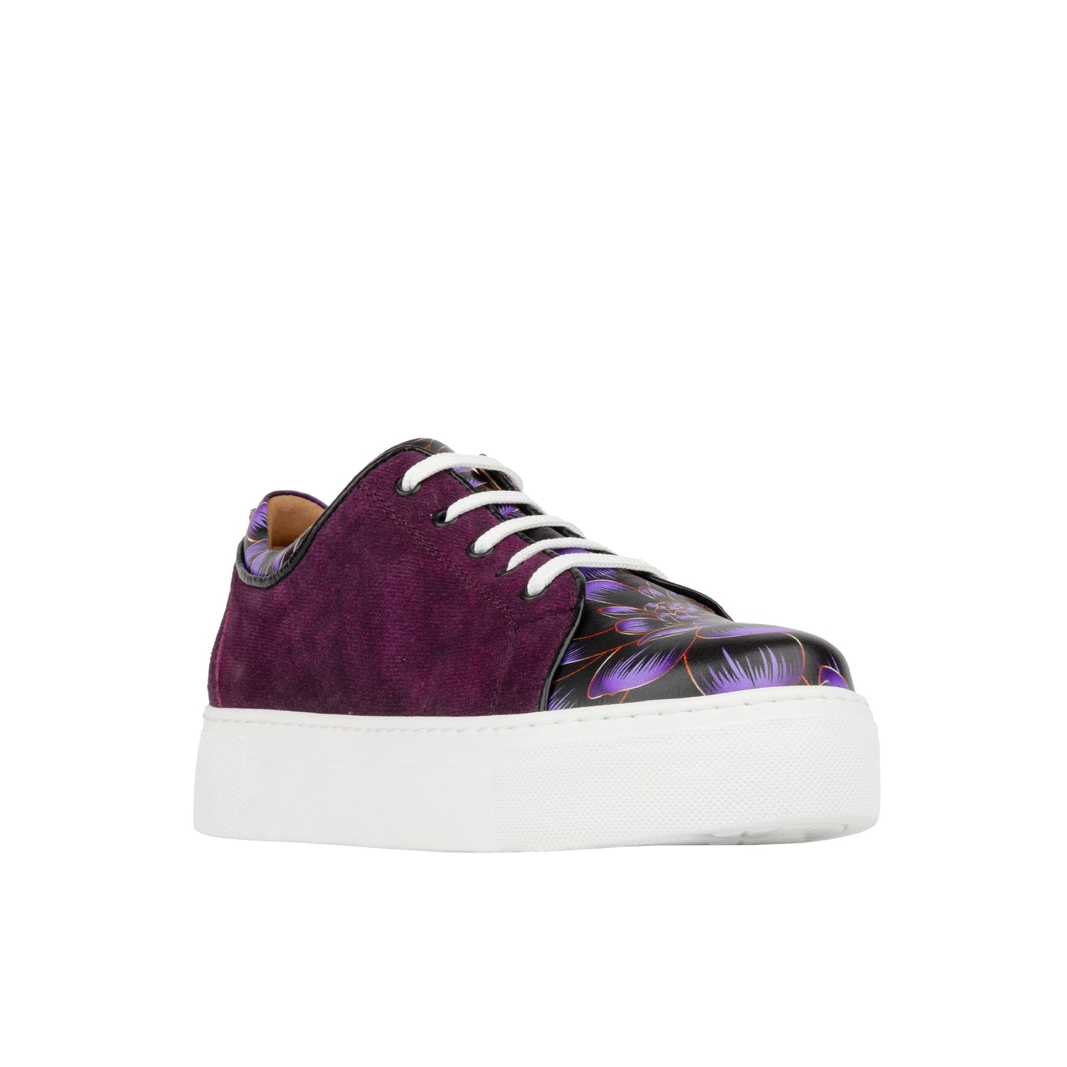 Camila - Purple & Purple Flowers Womens Trainers Embassy London