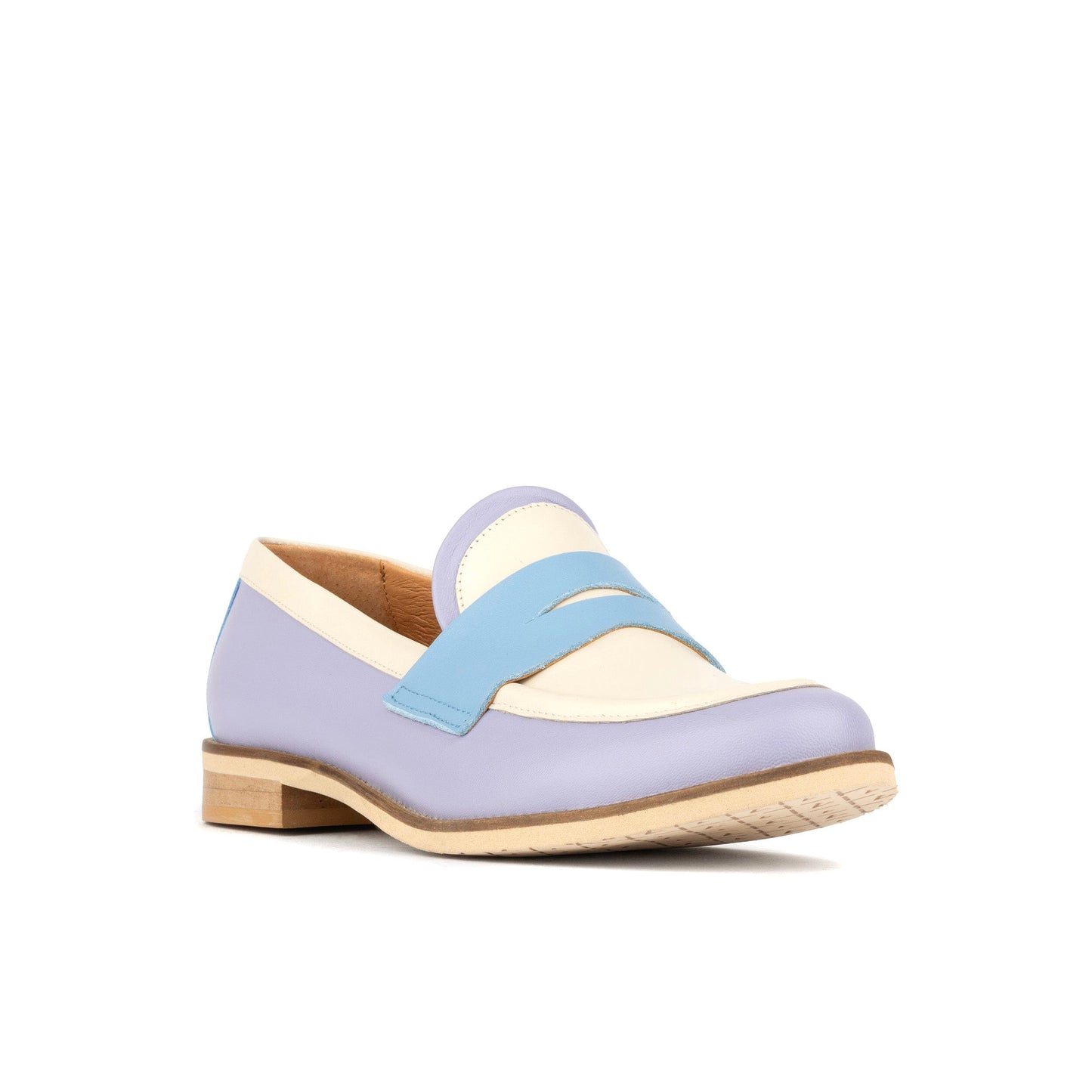 Kay - Blue & White Pastel Womens Loafers Embassy London