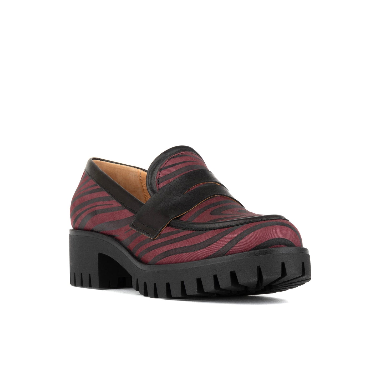 Nancy - Burgundy & Black Womens Loafers Embassy London