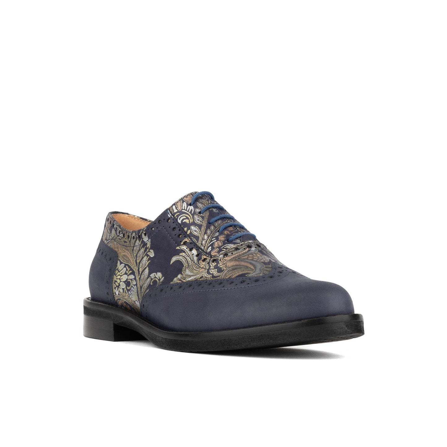 Vivienne - Blue & Silver Paisley Womens Shoes Embassy London