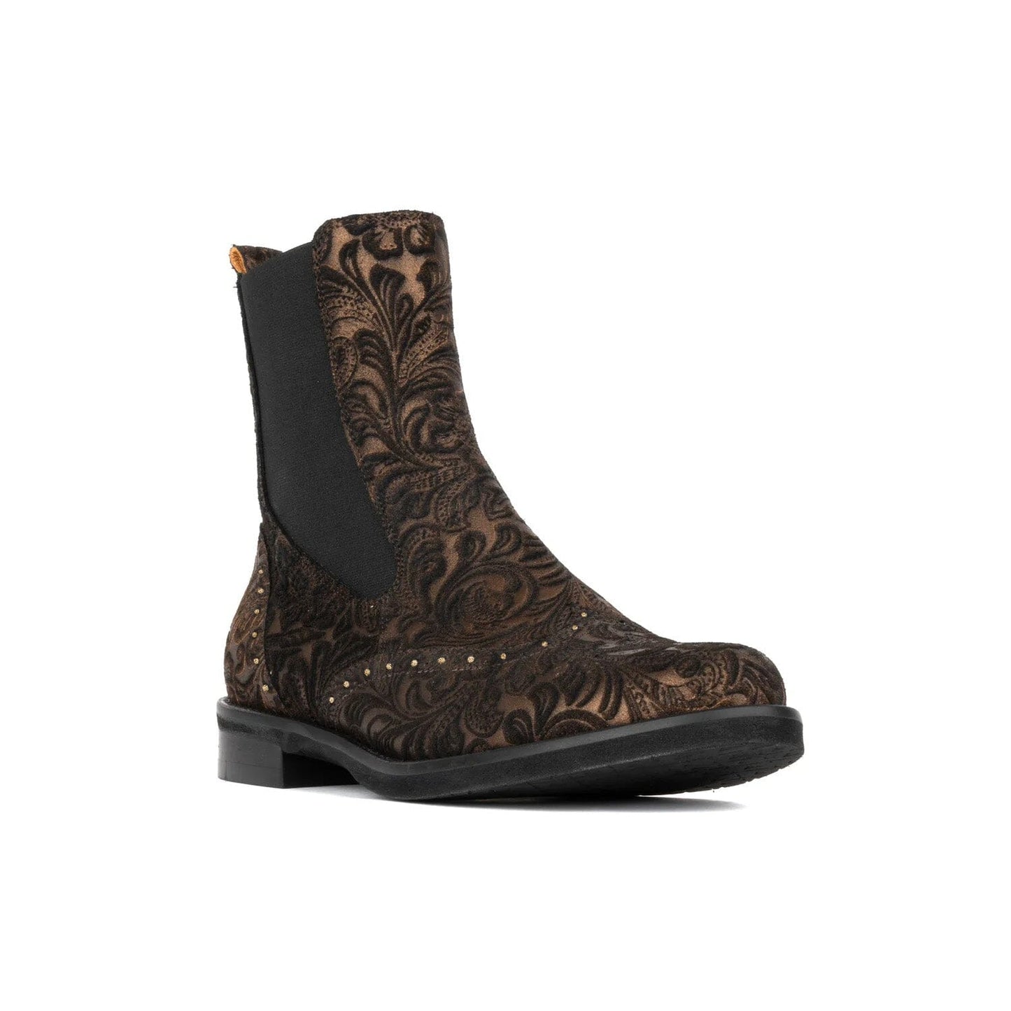Catherine - Burgundy Floral Emboss Womens Ankle Boots Embassy London