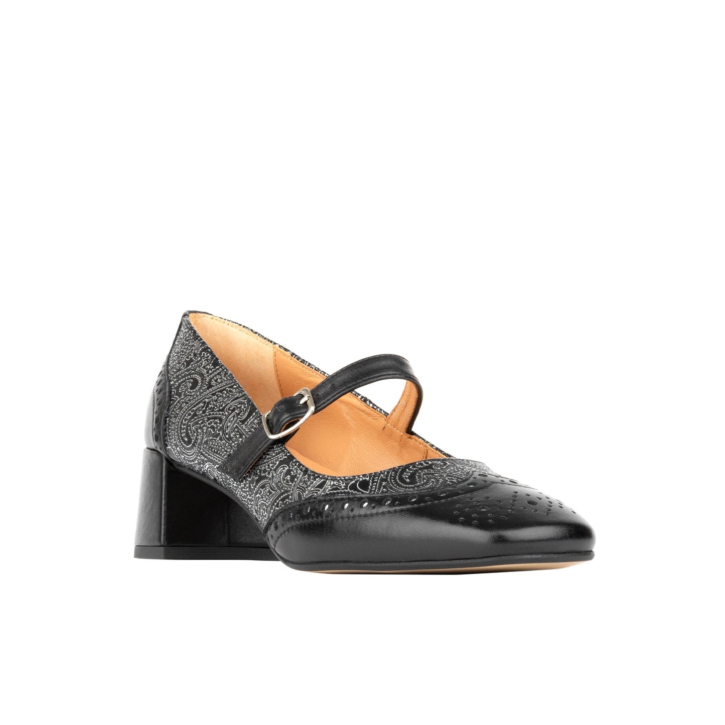 Mary Jane - Black Silver Womens Heels Embassy London