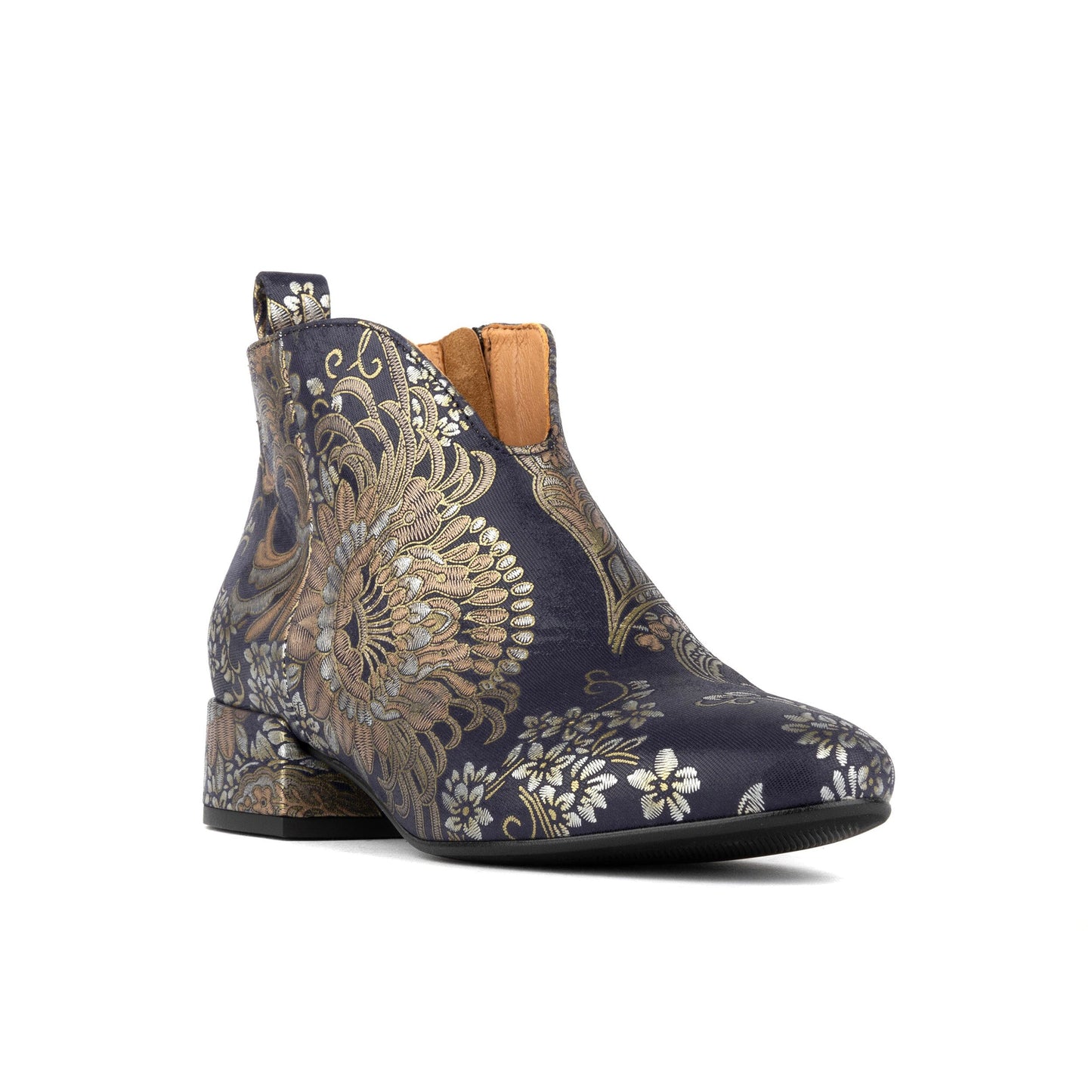 Iris - Blue & Silver Paisley Womens Ankle Boots Embassy London