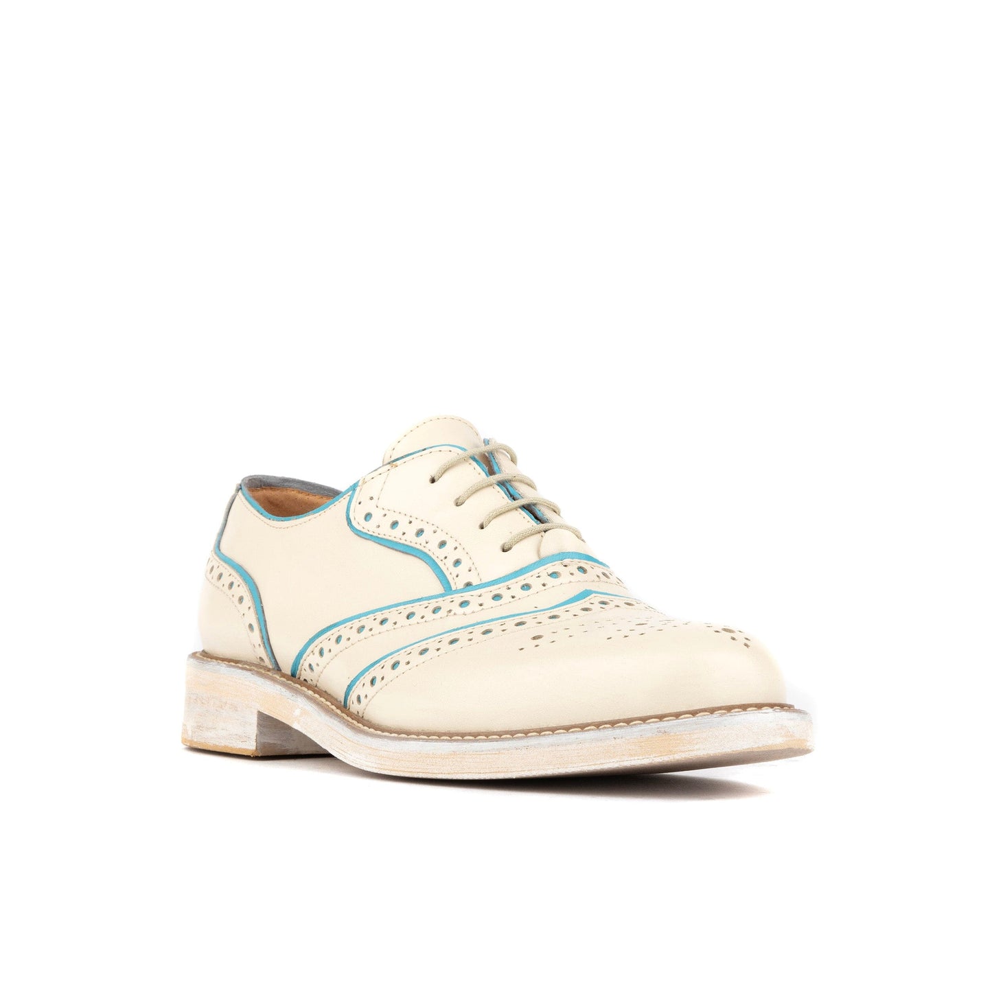 Brick Lane - White & Light Blue Womens Shoes Embassy London