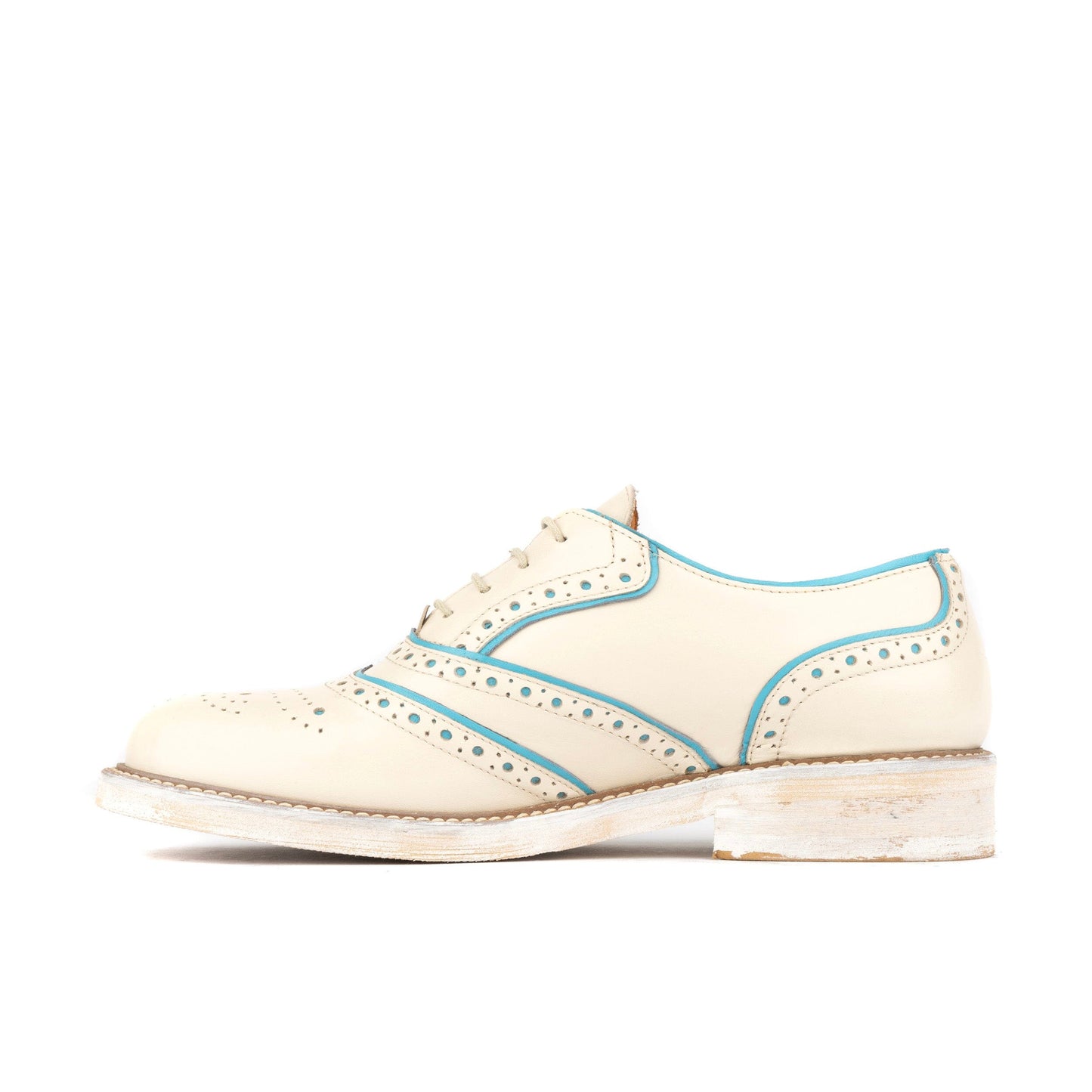 Brick Lane - White & Light Blue Womens Shoes Embassy London