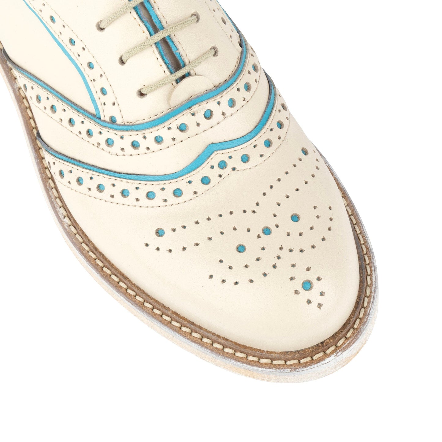 Brick Lane - White & Light Blue Womens Shoes Embassy London