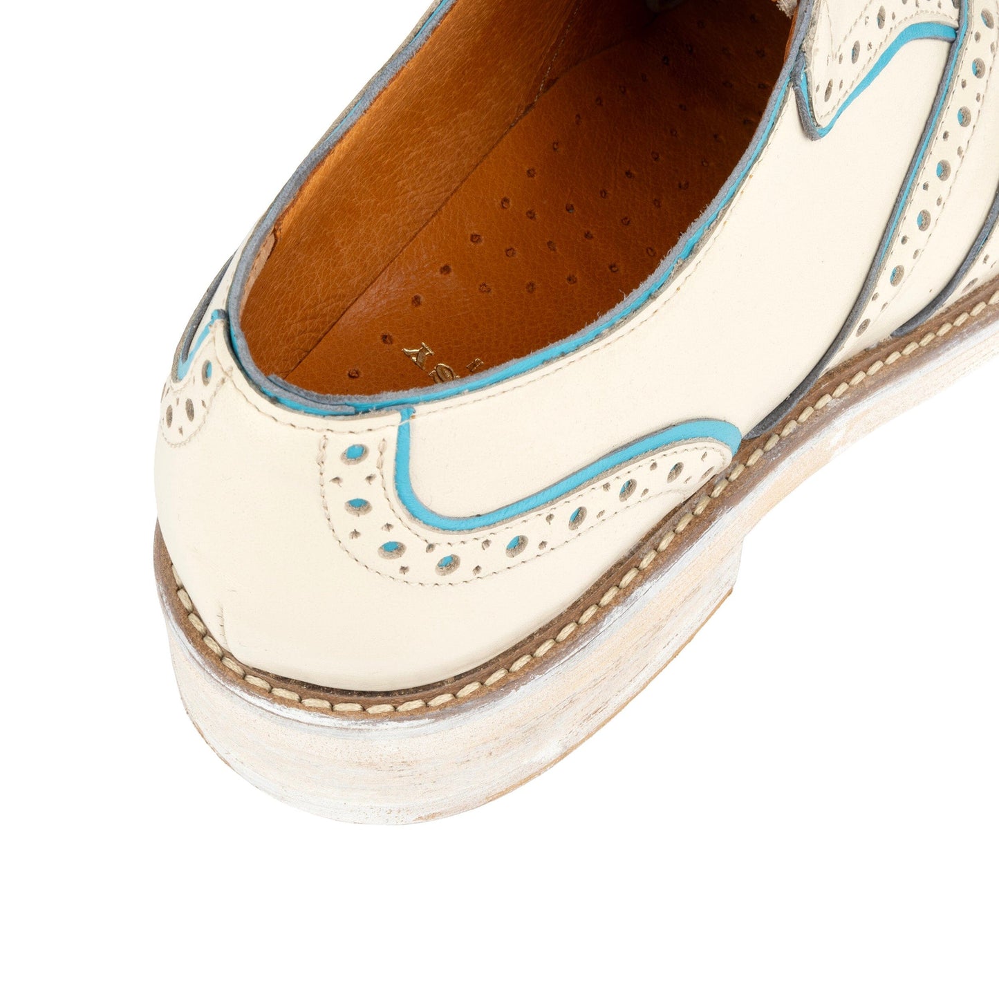 Brick Lane - White & Light Blue Womens Shoes Embassy London