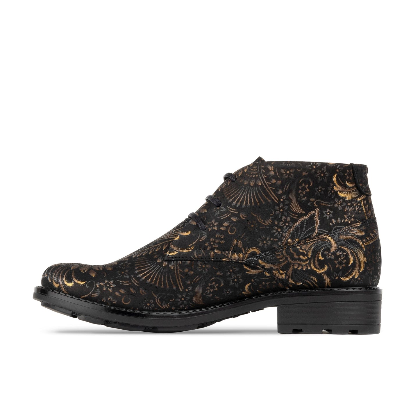 Laviva - Black & Gold Womens Ankle Boots Embassy London