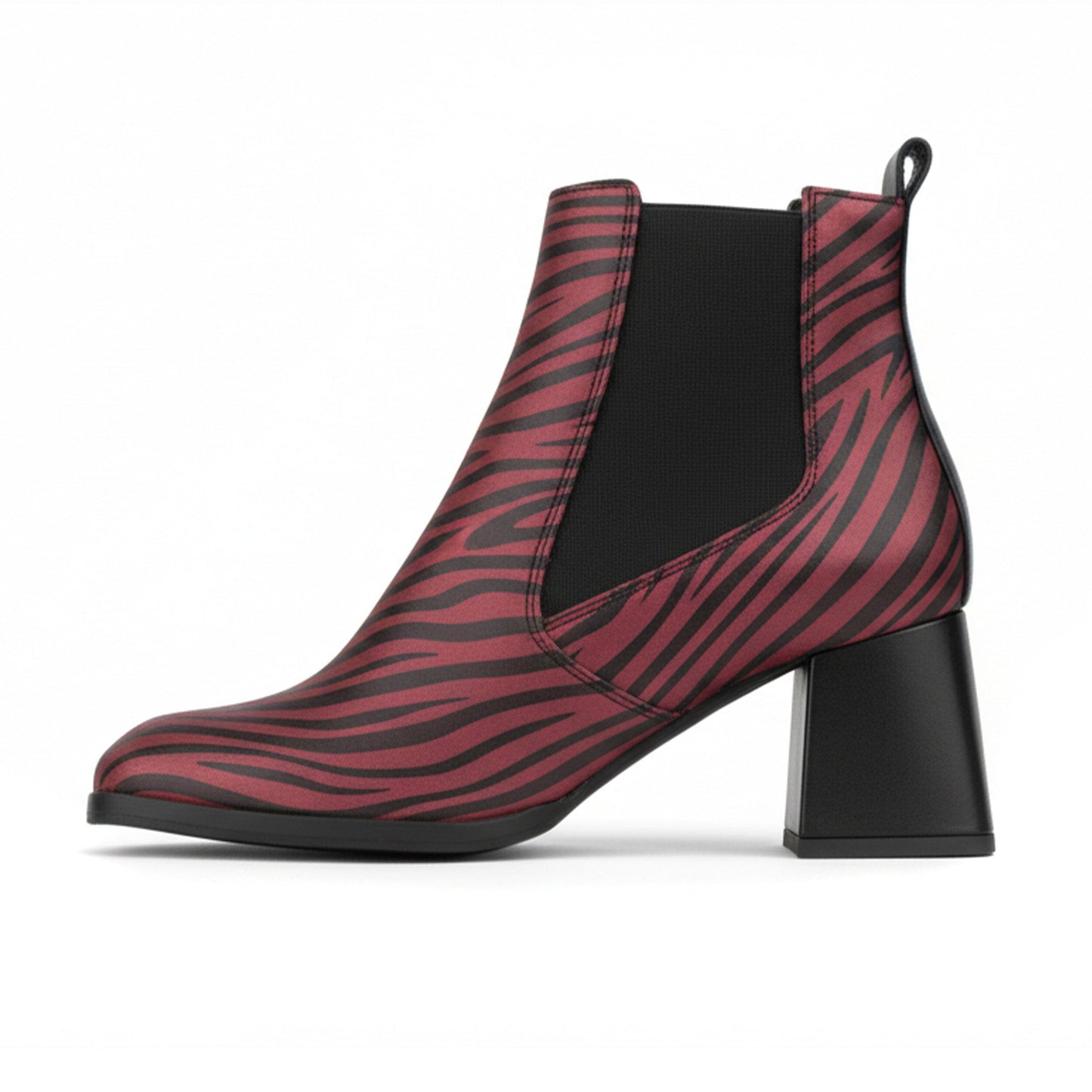 Claudia Mini - Burgundy & Black Womens Ankle Boots Embassy London