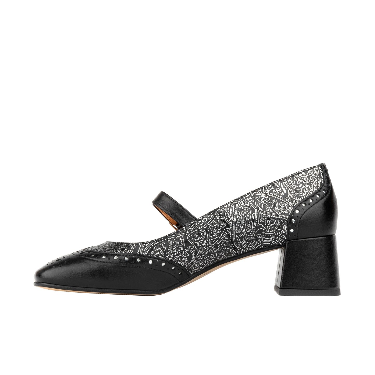 Mary Jane - Black Silver Womens Heels Embassy London