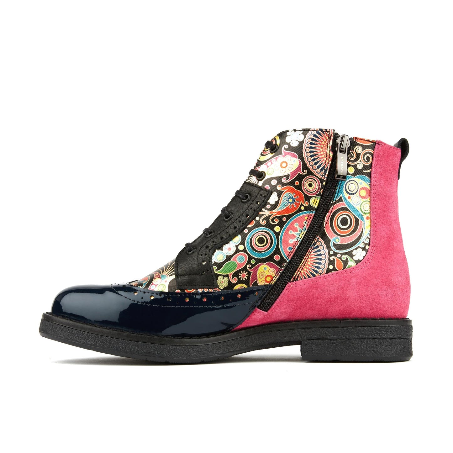 Hatter - Navy Pink Ankle Boots Embassy London