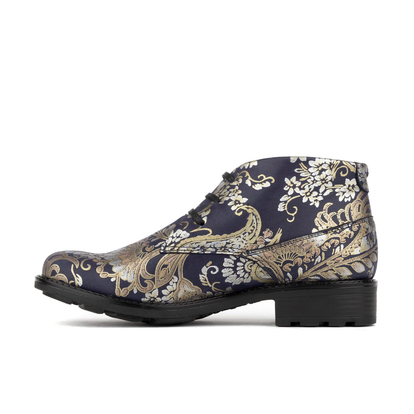 Laviva - Blue & Silver Paisley Womens Ankle Boots Embassy London