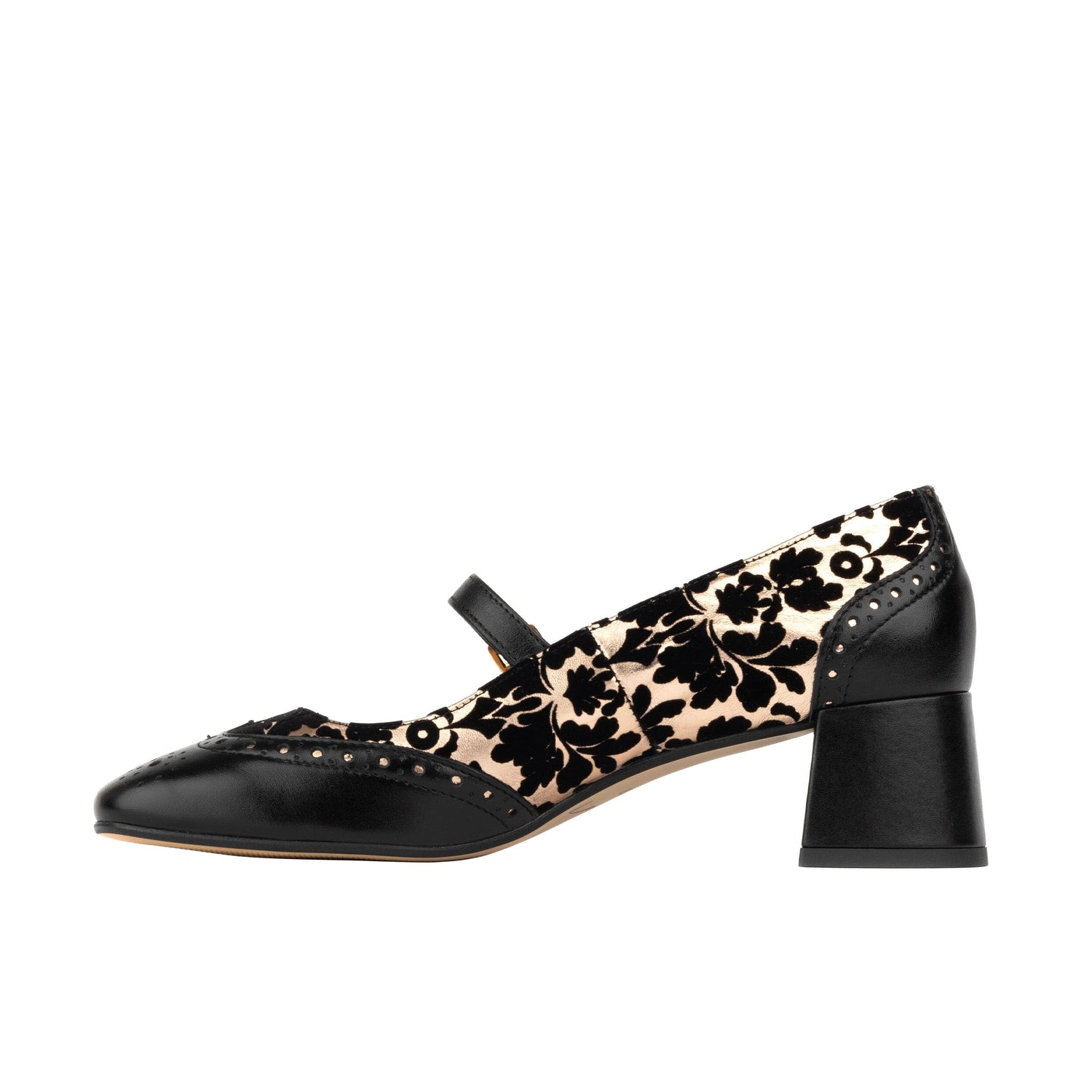 Mary Jane - Black & Rose Gold Womens Heels Embassy London