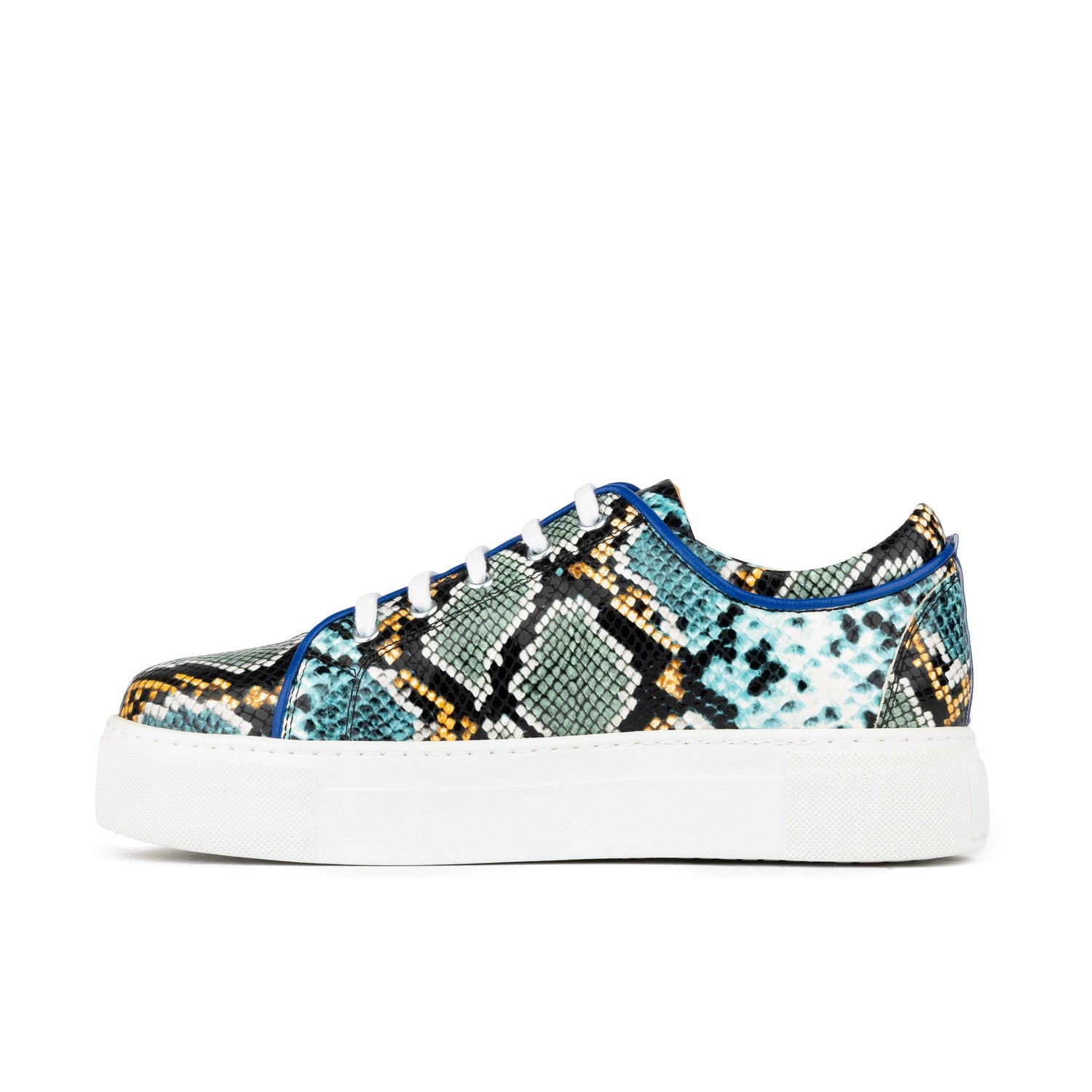 Camila - Blue Snake Womens Trainers Embassy London