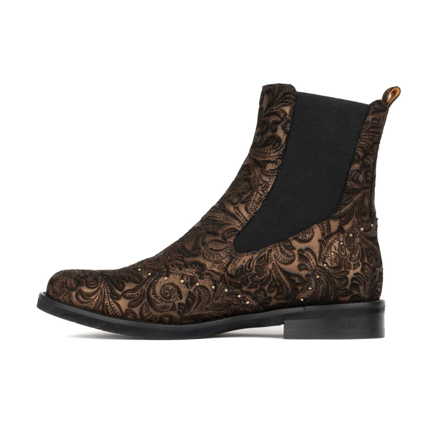 Catherine - Burgundy Floral Emboss Womens Ankle Boots Embassy London