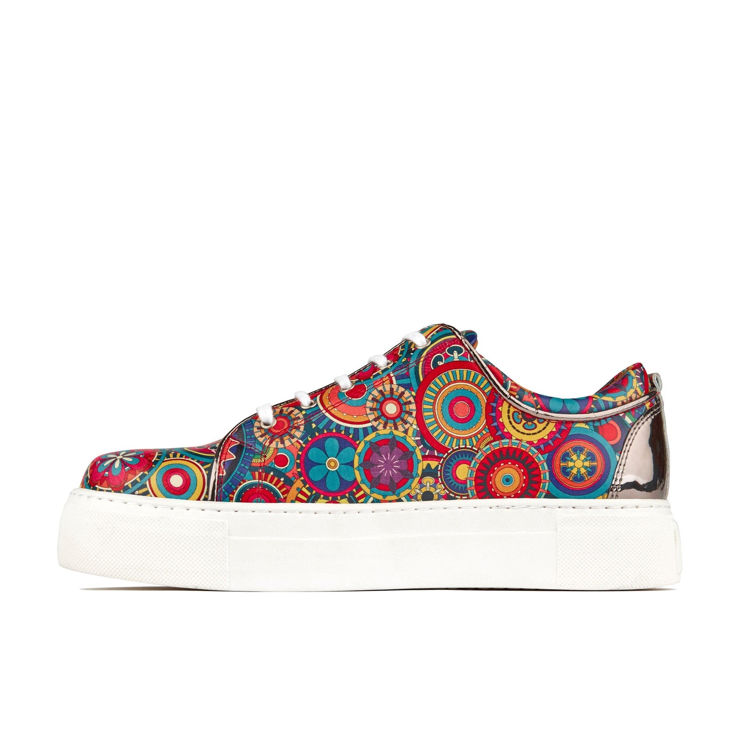 Camila - Silver & Signature Print Womens Trainers Embassy London