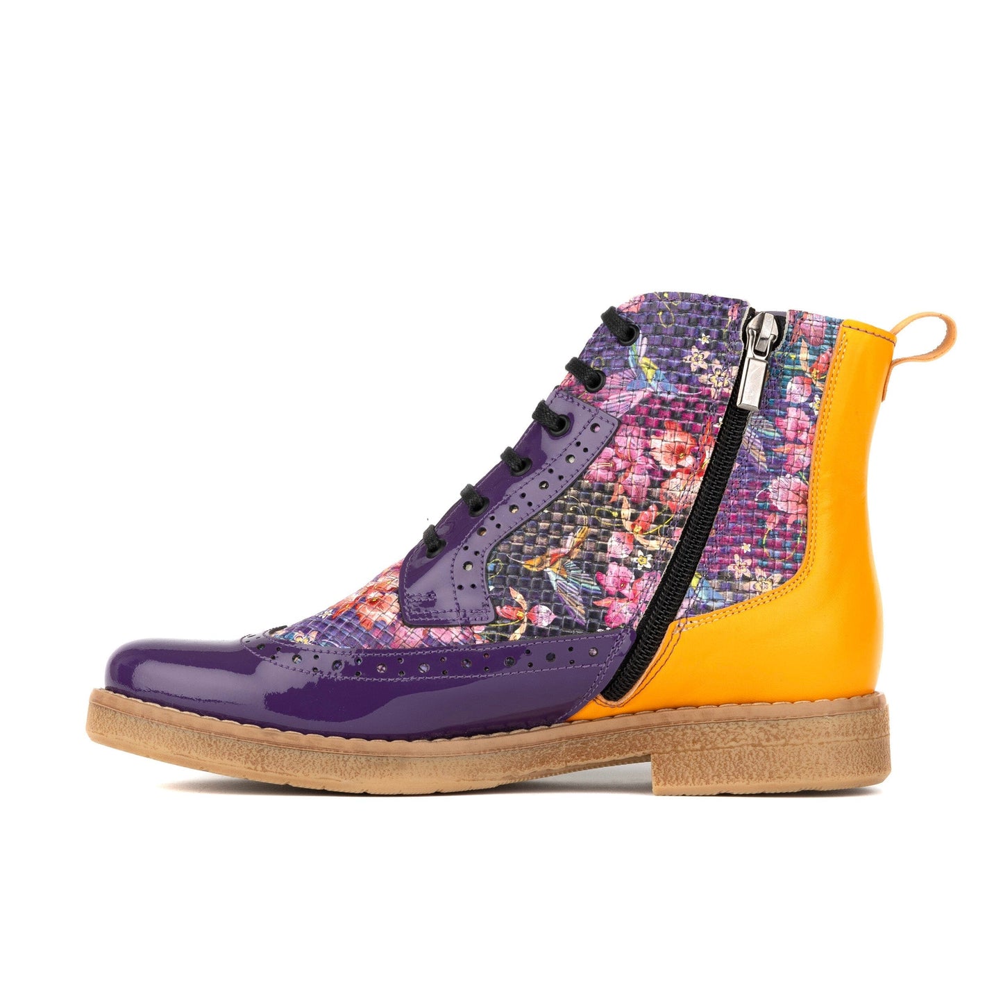 Hatter - Purple & Hummingbird Womens Ankle Boots Embassy London