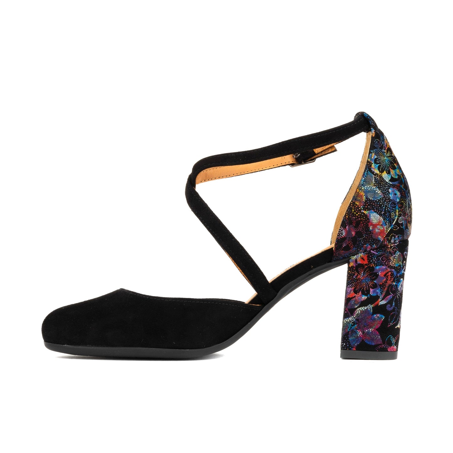 Kylie - Black Flower Womens Heels Embassy London