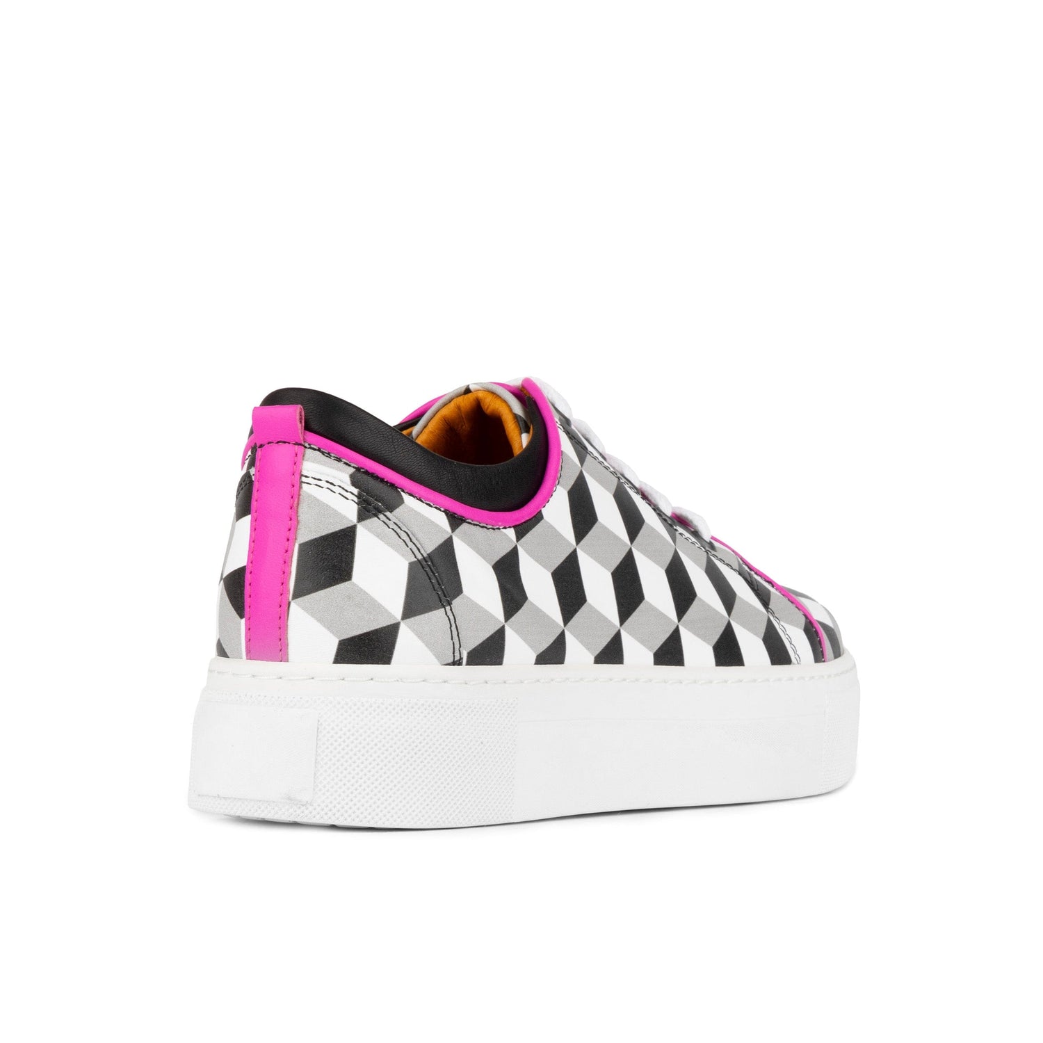 Camila - Black & White Cubics Womens Trainers Embassy London