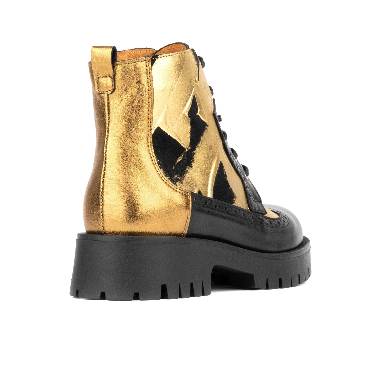Hatter Platform - Gold & Black Womens Ankle Boots Embassy London