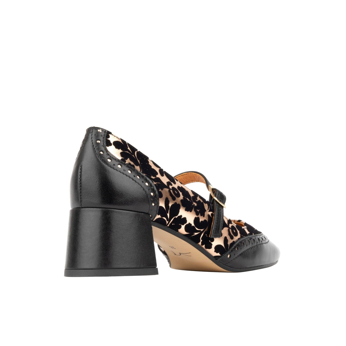 Mary Jane - Black & Rose Gold Womens Heels Embassy London