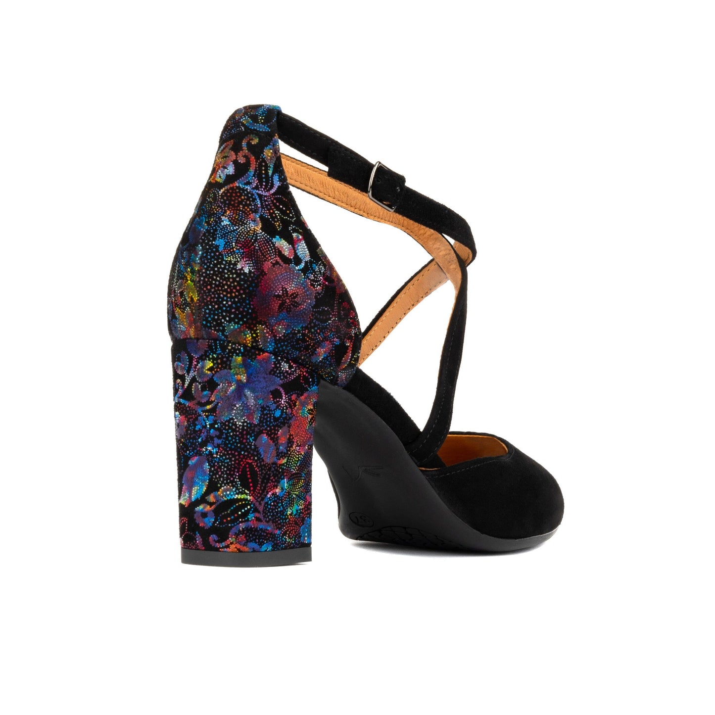 Kylie - Black Flower Womens Heels Embassy London