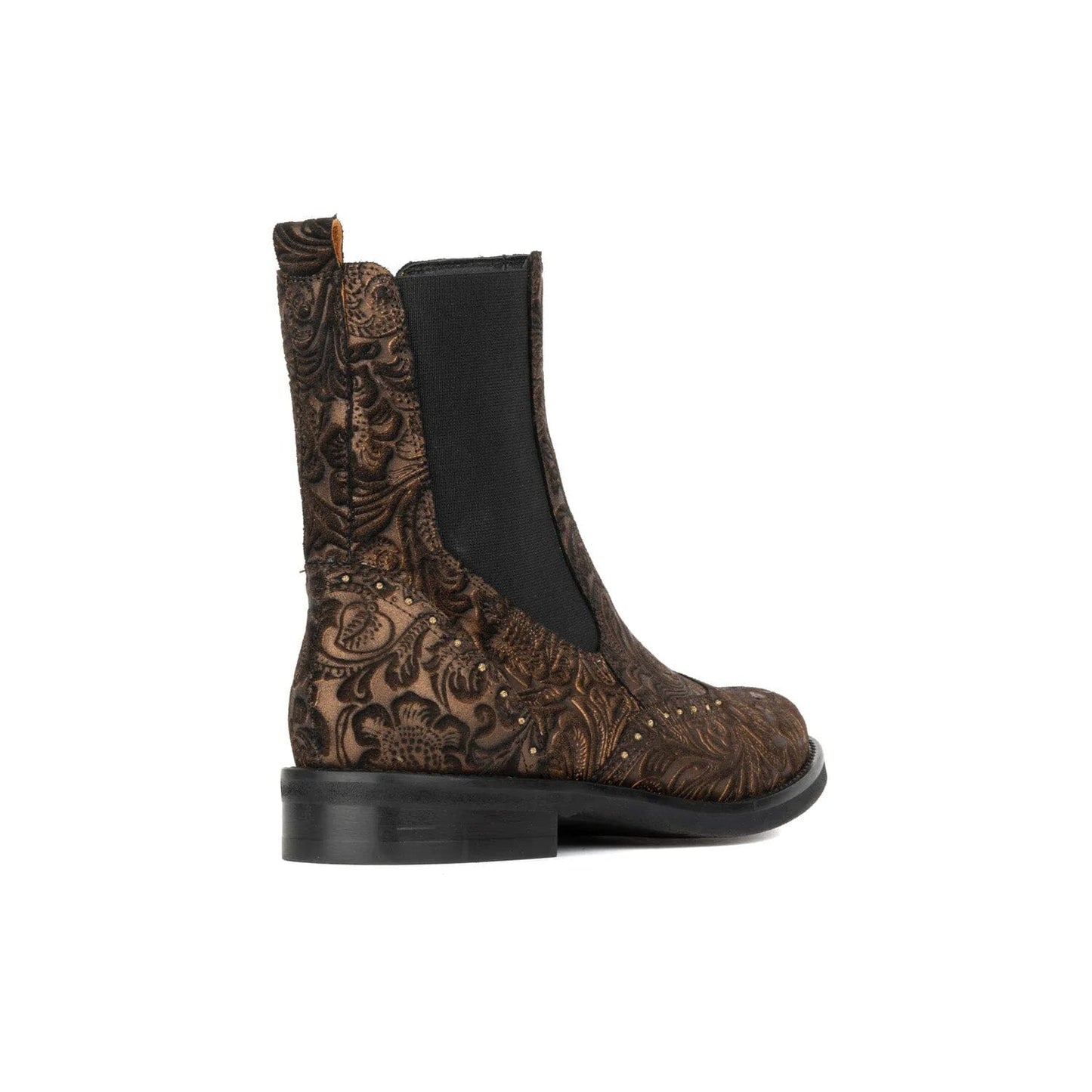 Catherine - Burgundy Floral Emboss Womens Ankle Boots Embassy London