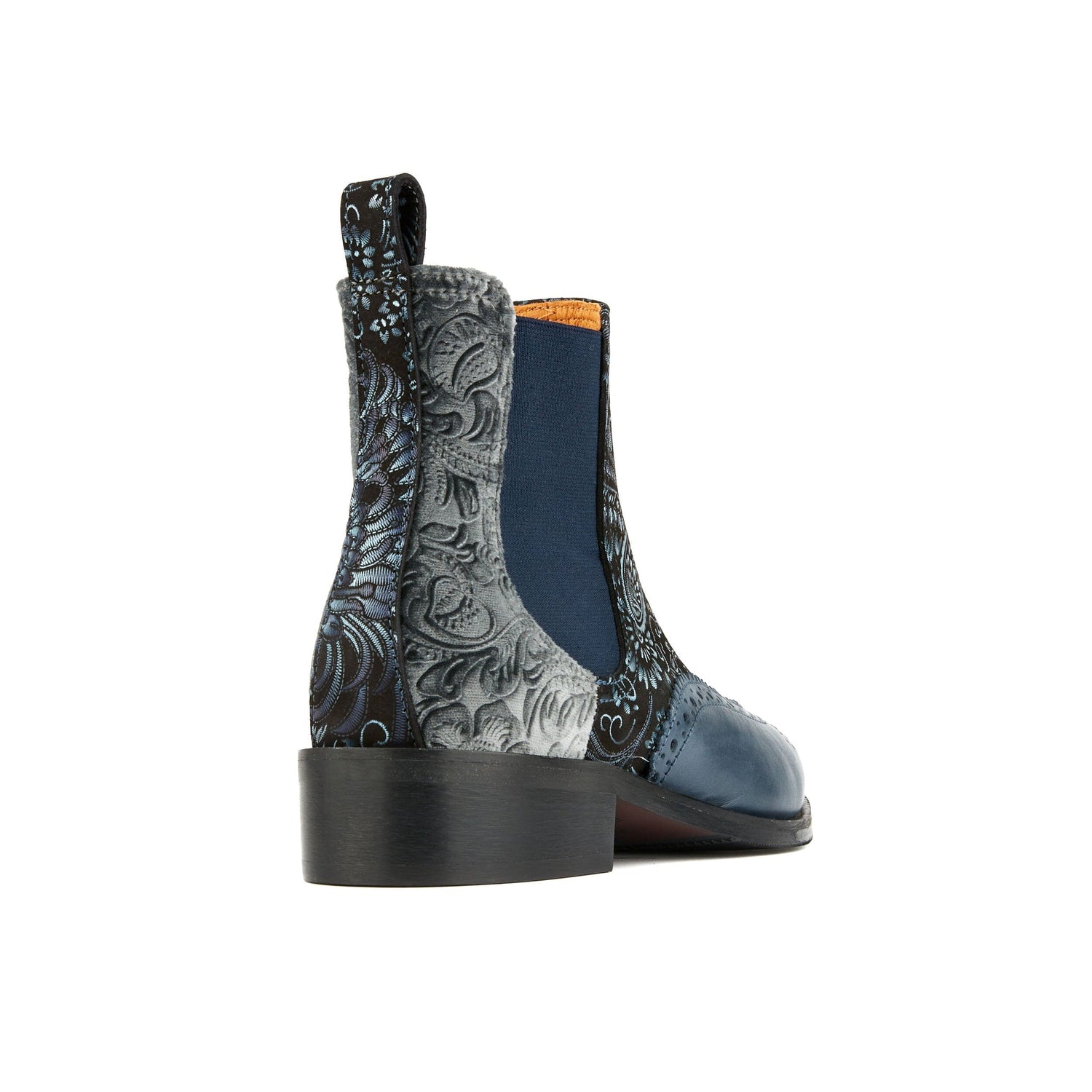 Mamacita - Silver Paisley & Black Womens Ankle Boots Embassy London