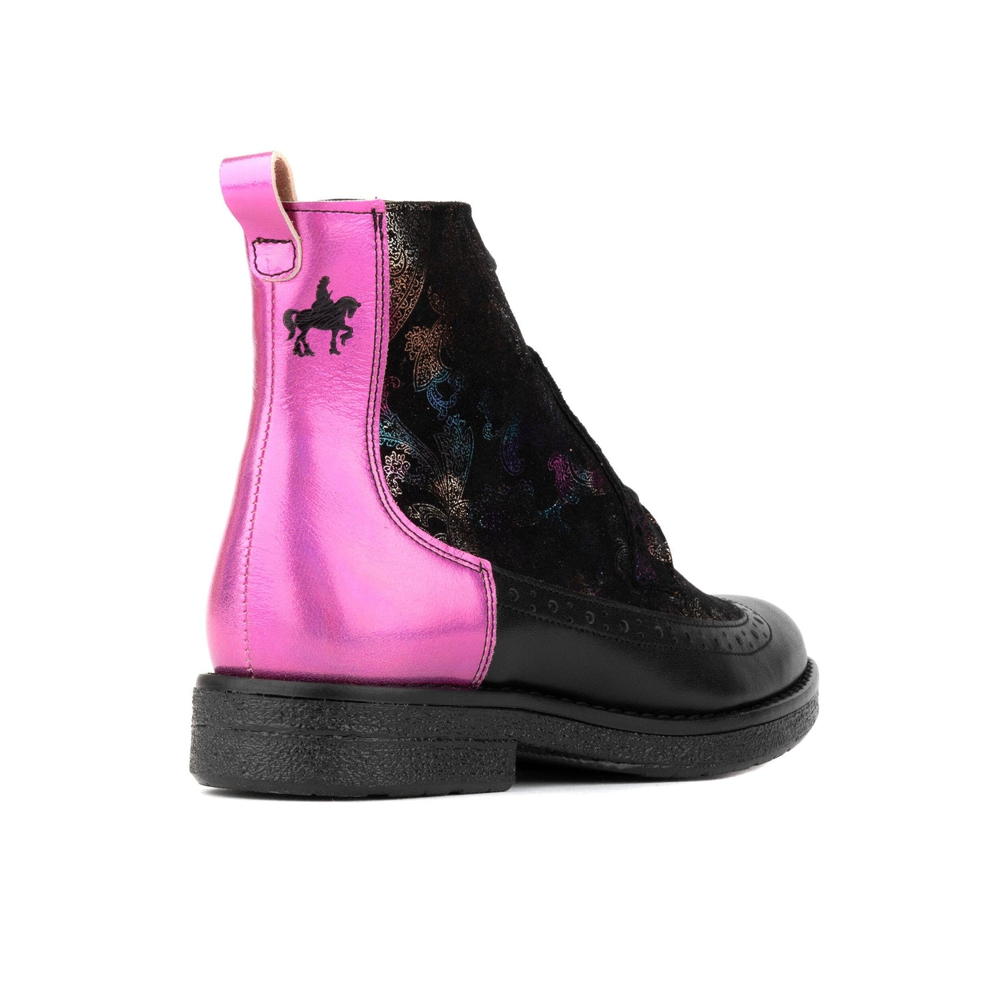 Hatter - Dark Winter Foil & Pink Womens Ankle Boots Embassy London