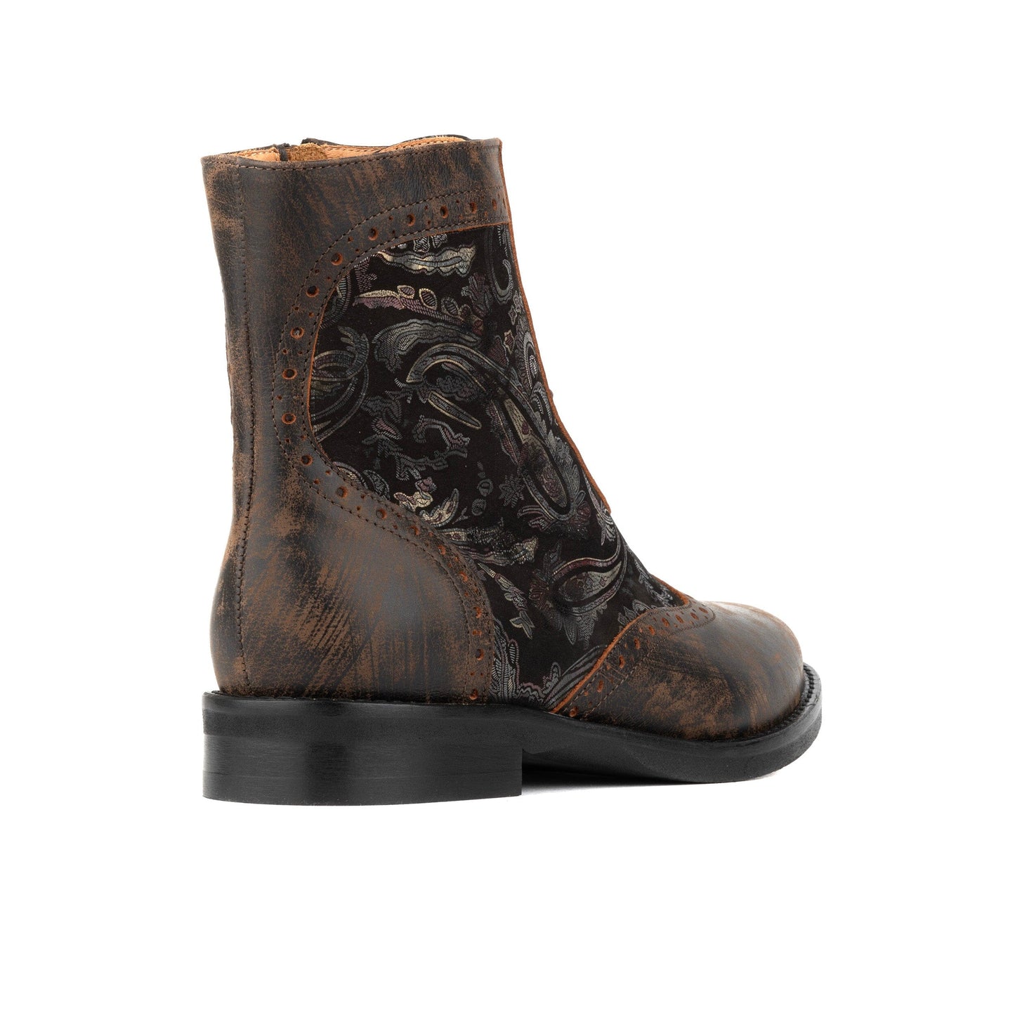 Mantis - Black & Gold & Burgundy Womens Ankle Boots Embassy London