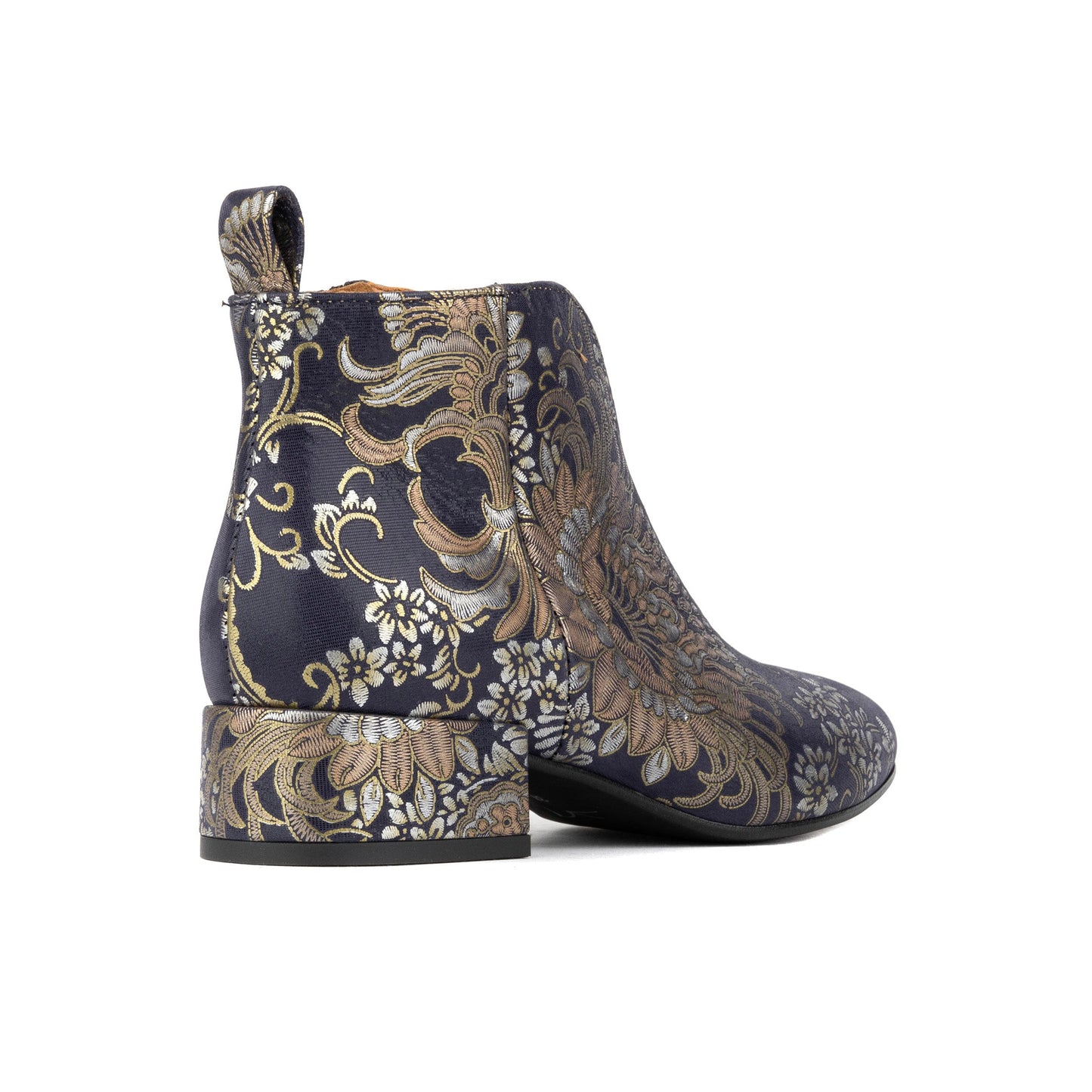 Iris - Blue & Silver Paisley Womens Ankle Boots Embassy London