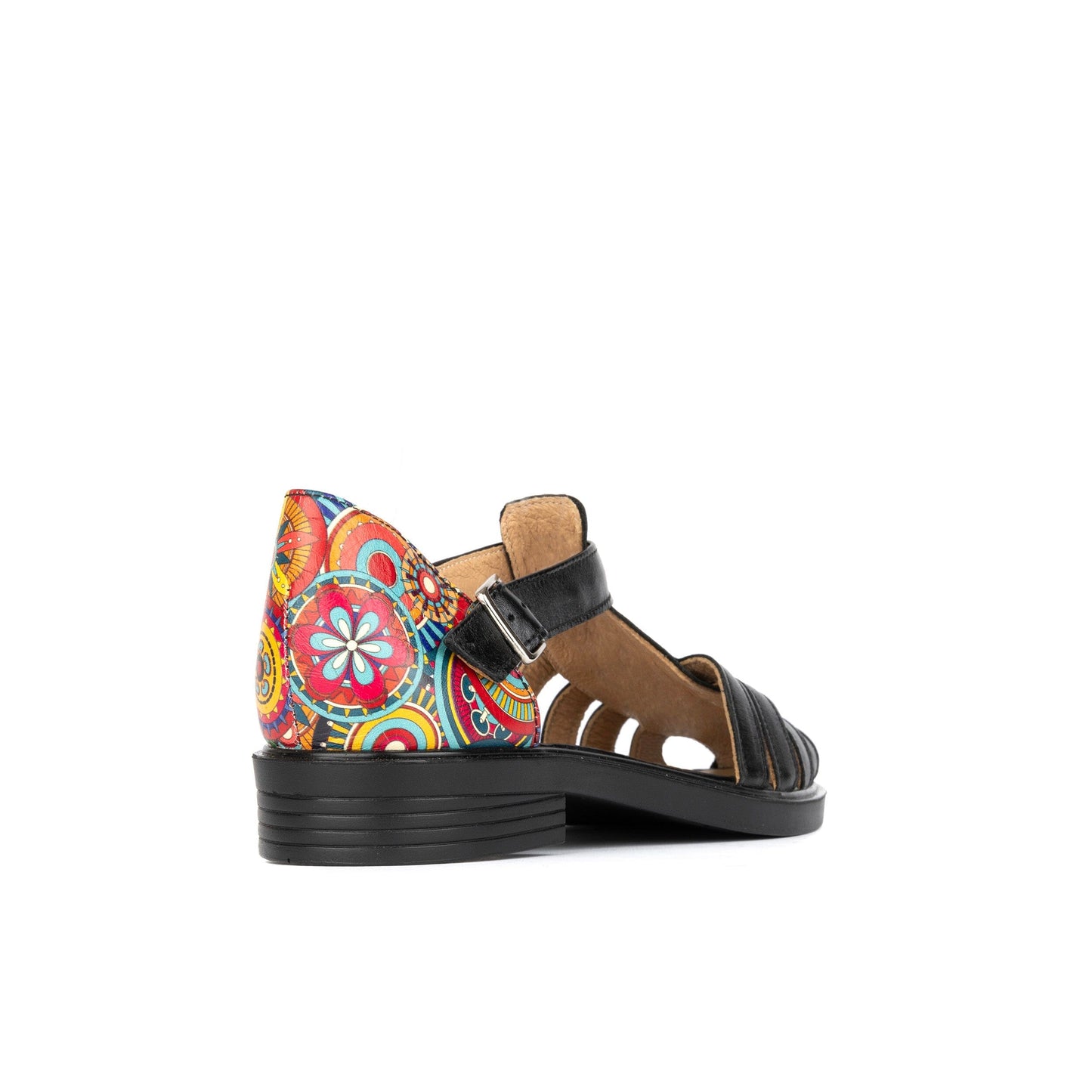 Sandy - Black & Signature Print Womens Sandals Embassy London